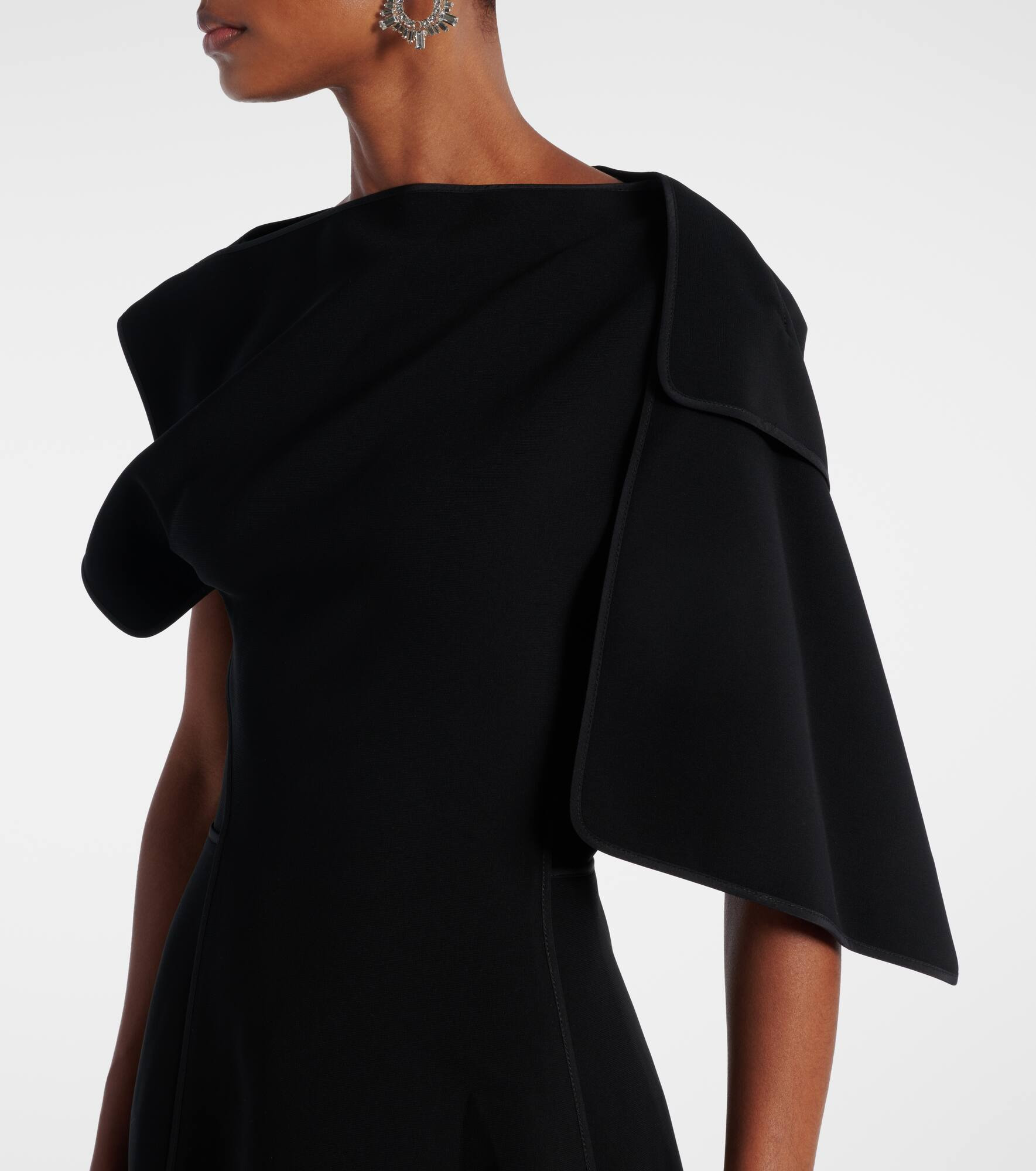 Diadem draped asymmetric midi dress - 4