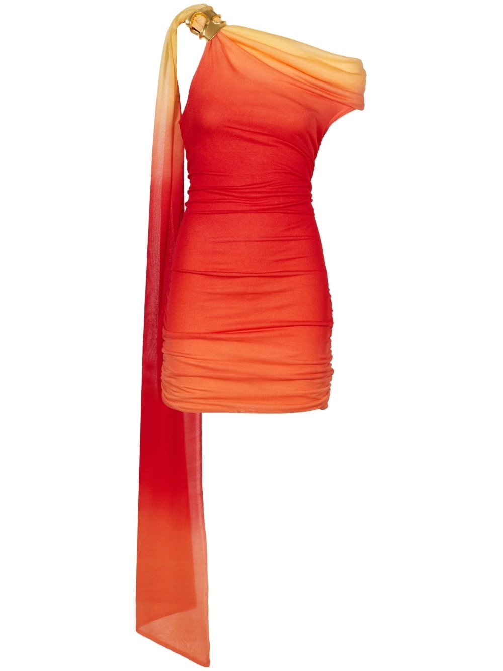 one-shoulder ruched minidress - 1