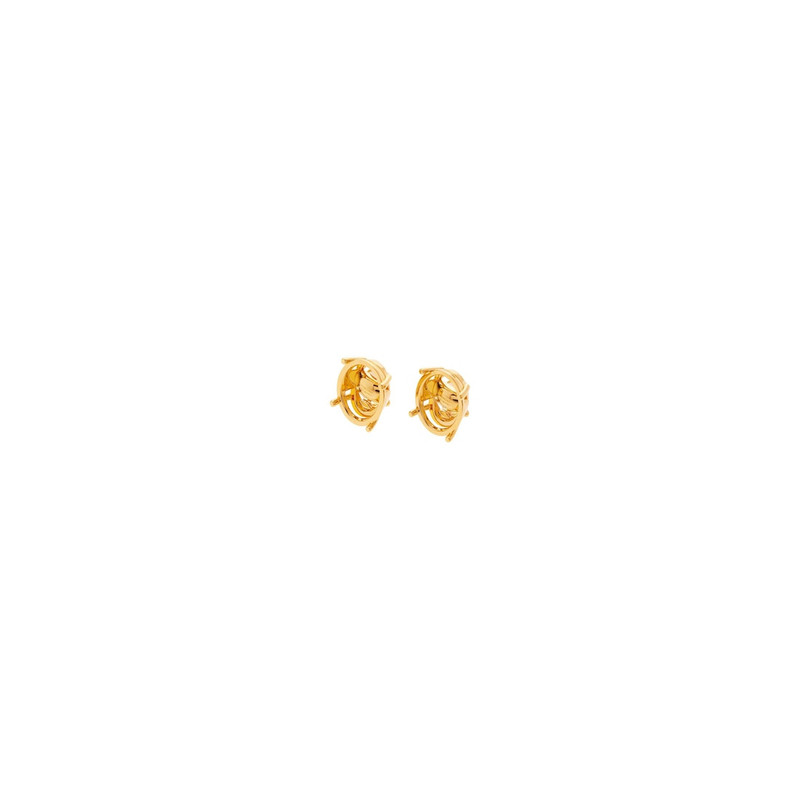 Women's Frame Oval Earrings in Shiny Gold 3