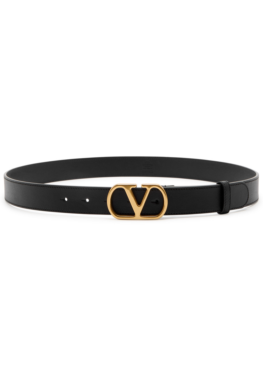 Valentino Garavani V-logo Leather Belt - 1