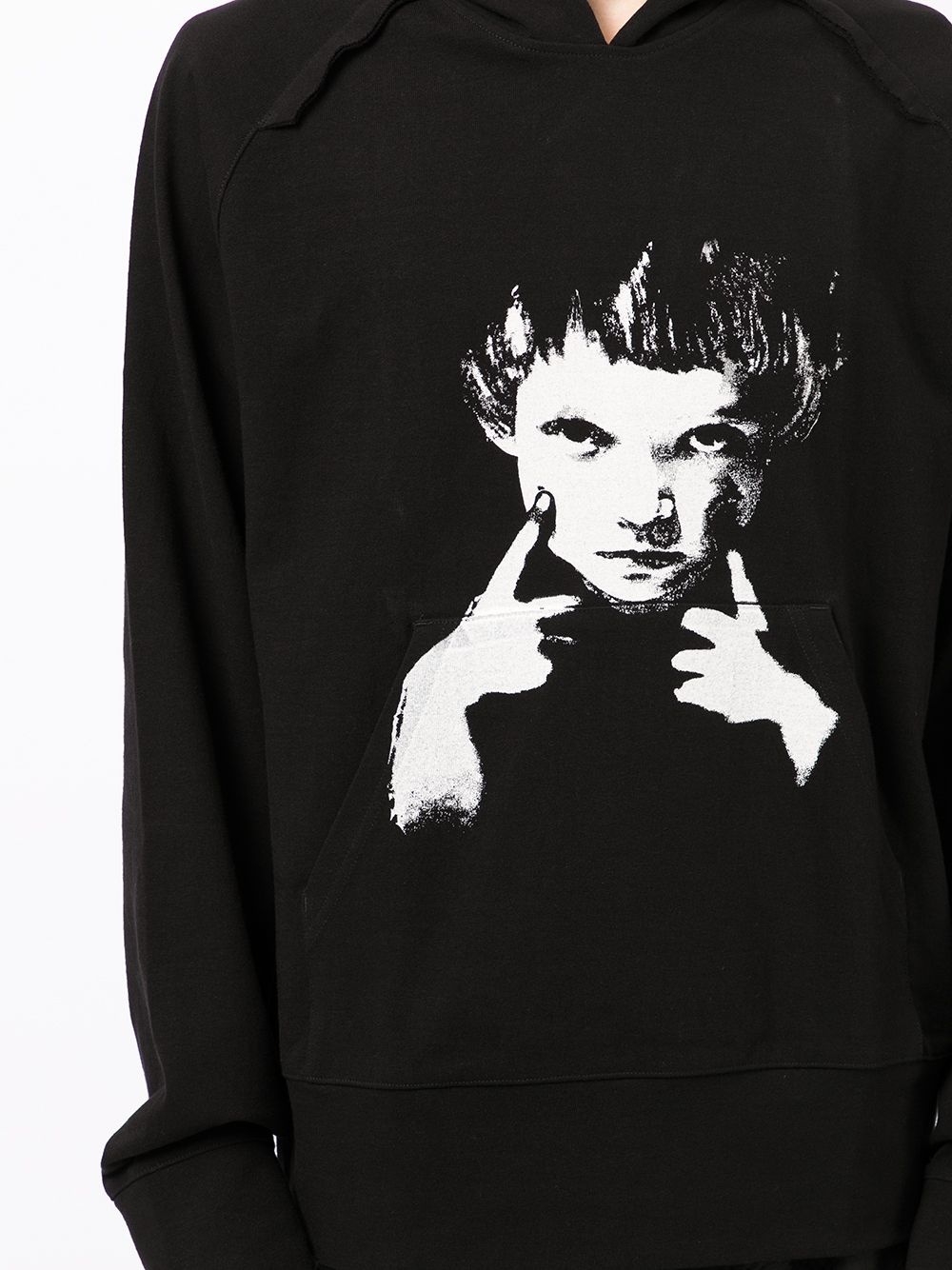 portrait print hoodie - 5