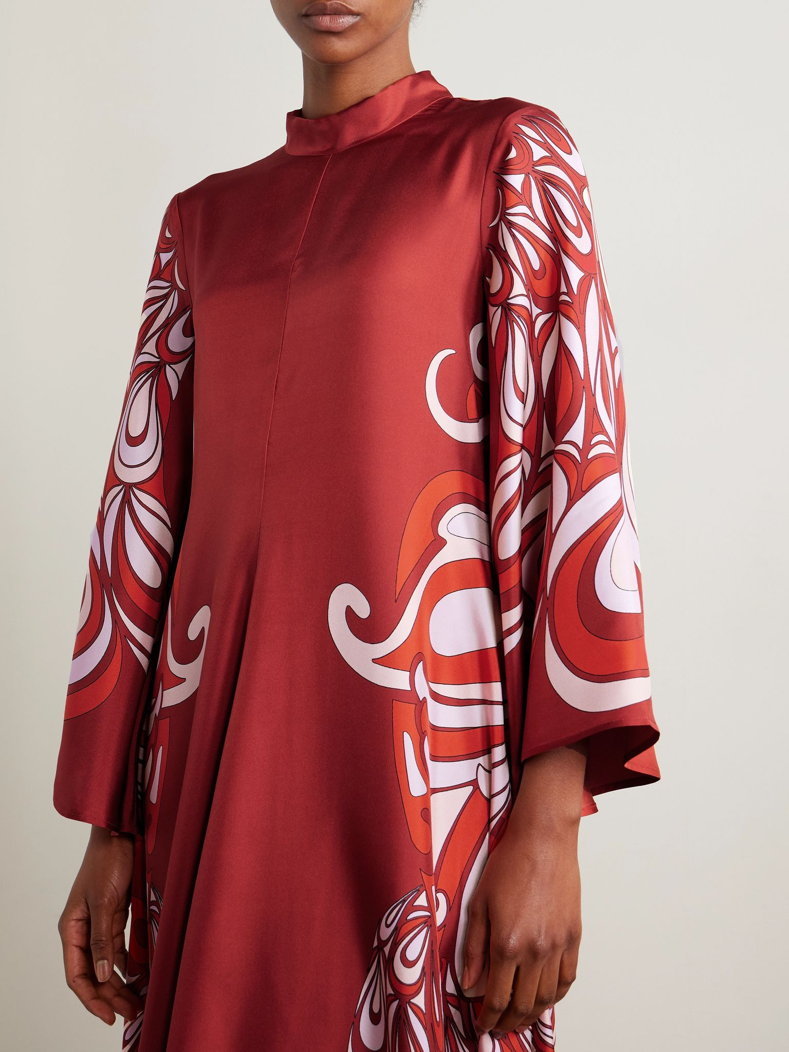 Icon Magnifico printed silk-twill maxi dress Red - 6