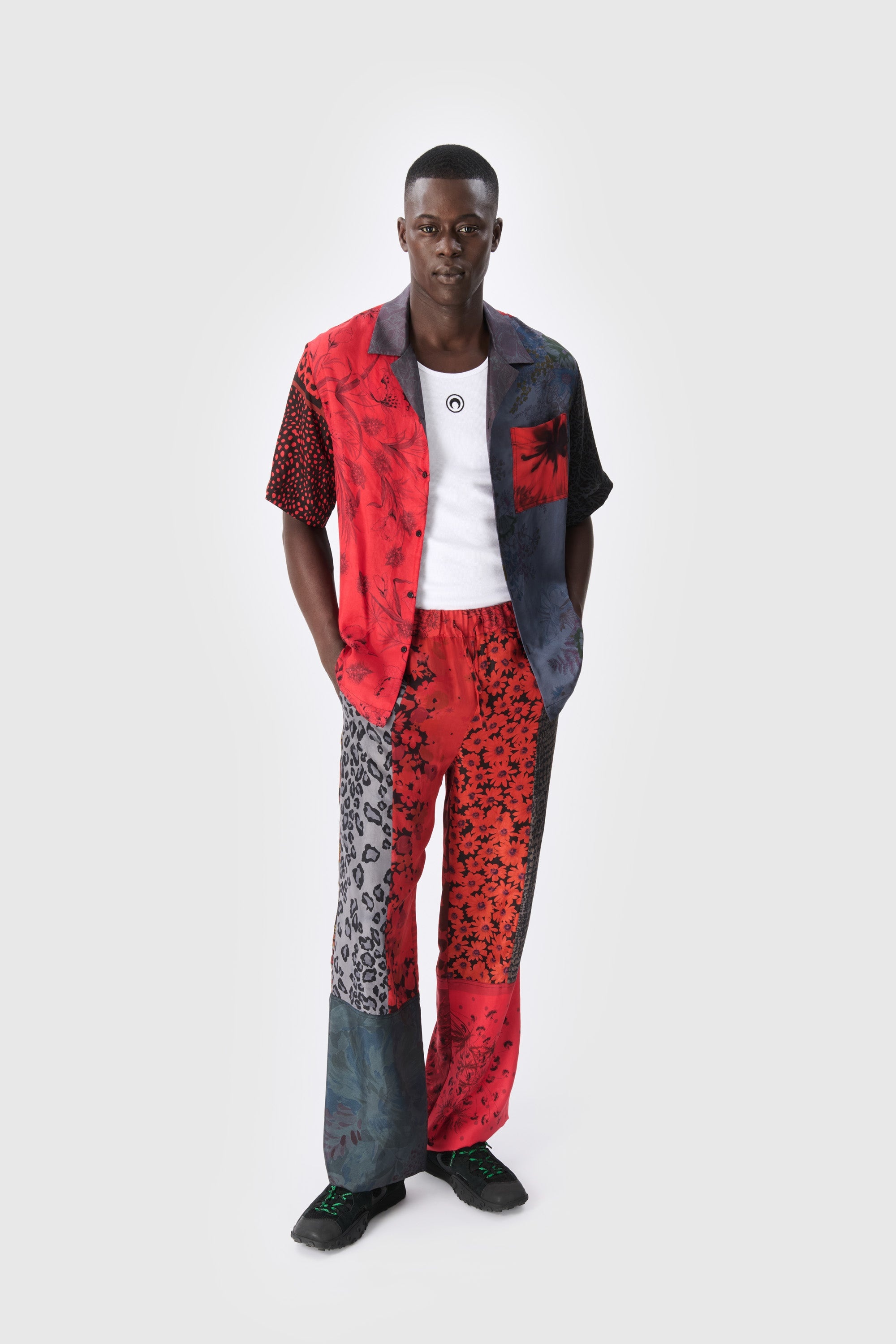 Upcycled Silk Scarves Drawstring Trousers - 3