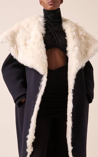 Alaïa Fur Collar Wool Coat black outlook
