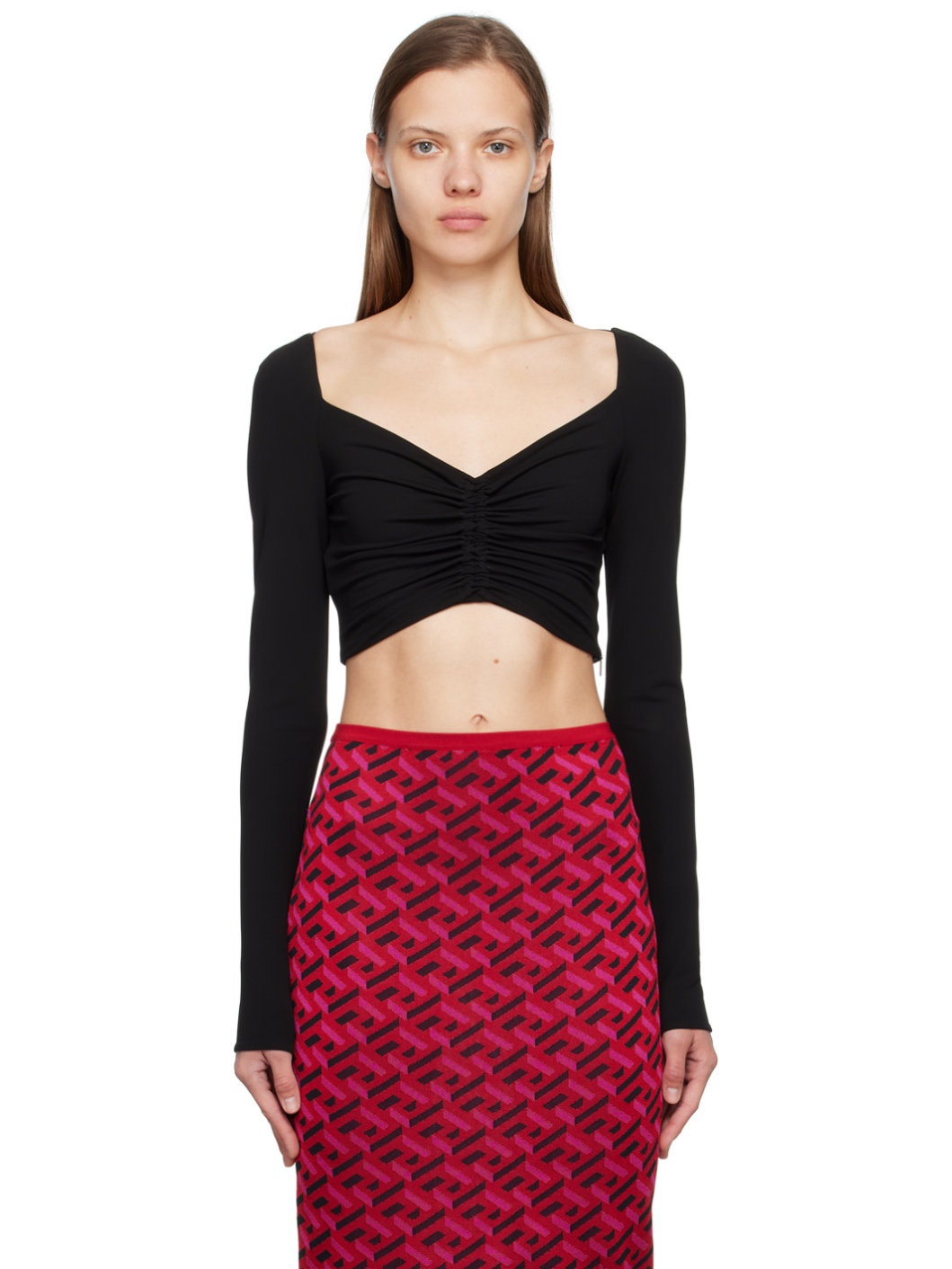 Black Ruched Blouse - 1