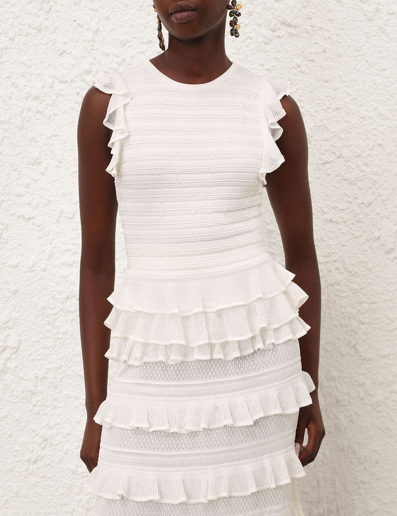 Zimmermann LUNA LACE FRILL HALTER TOP outlook