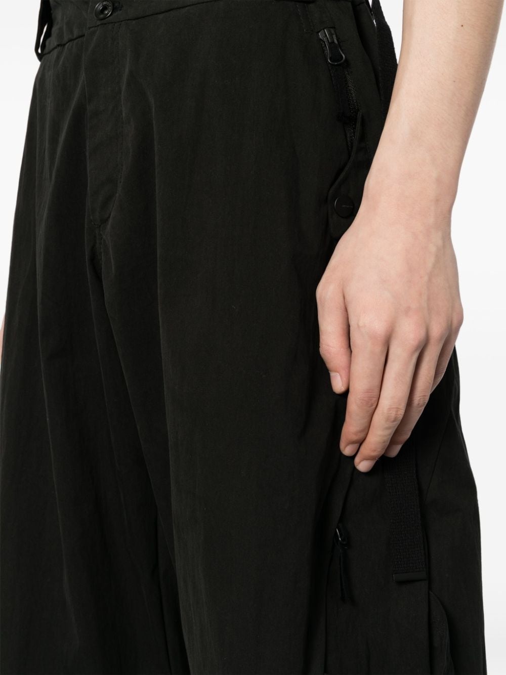 high-waisted cotton-blend trousers - 5
