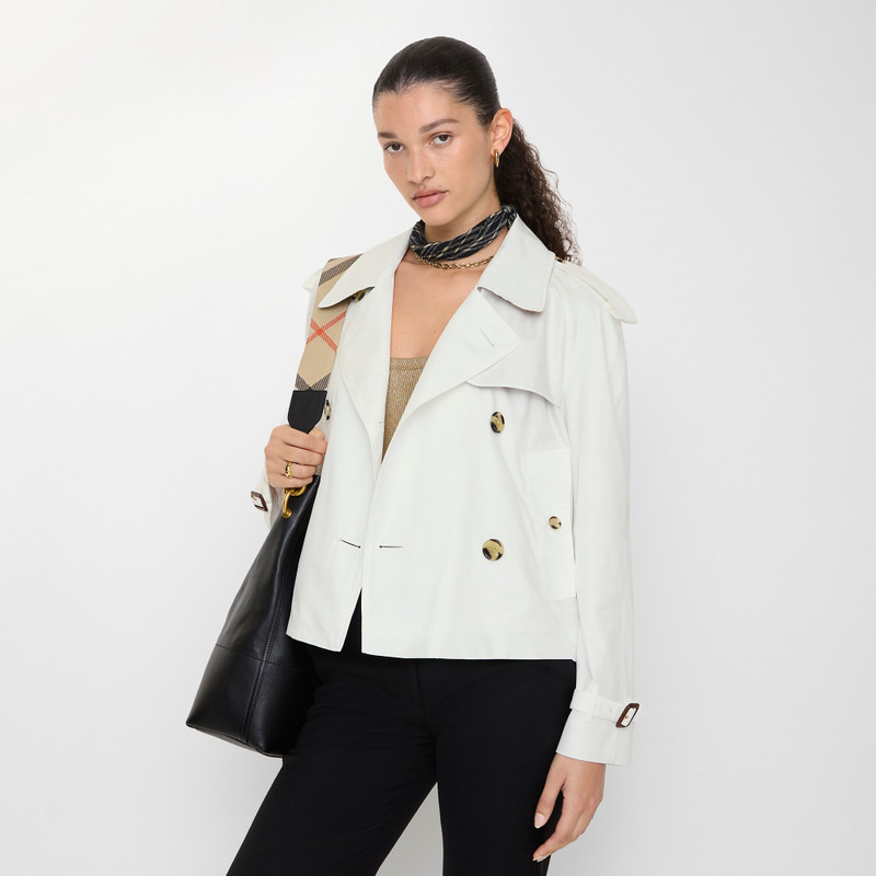 Burberry Cropped Tropical Gabardine Mayfair Trench Jacket outlook