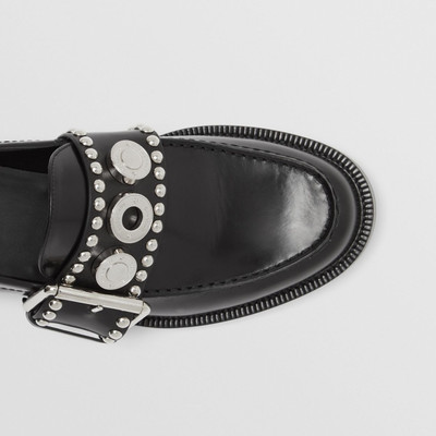 Burberry Logo Detail Buckled Leather Loafers outlook