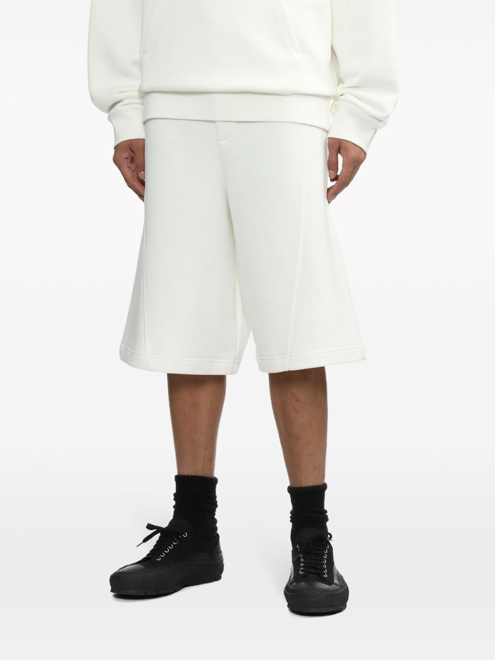 logo-print cotton track shorts - 3