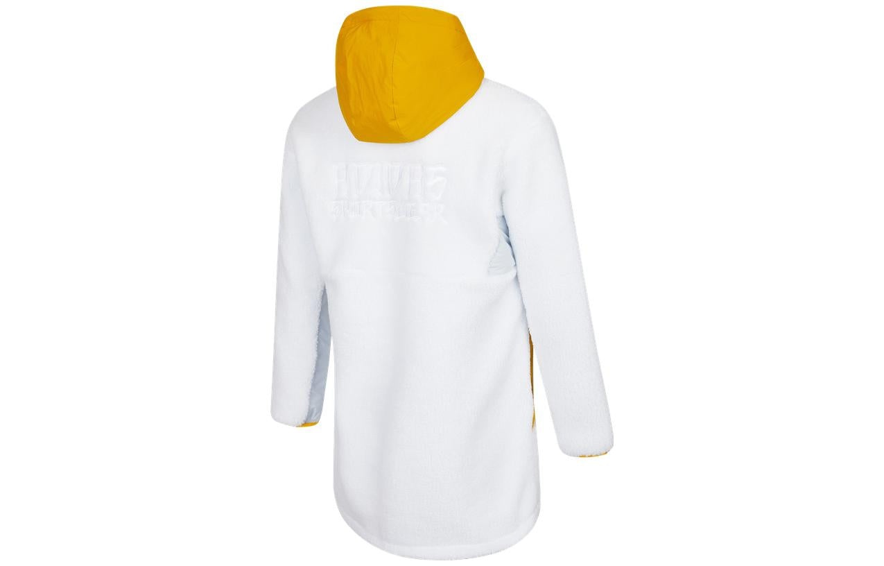 adidas stitiching hooded coat 'White Yellow' H39286 - 2