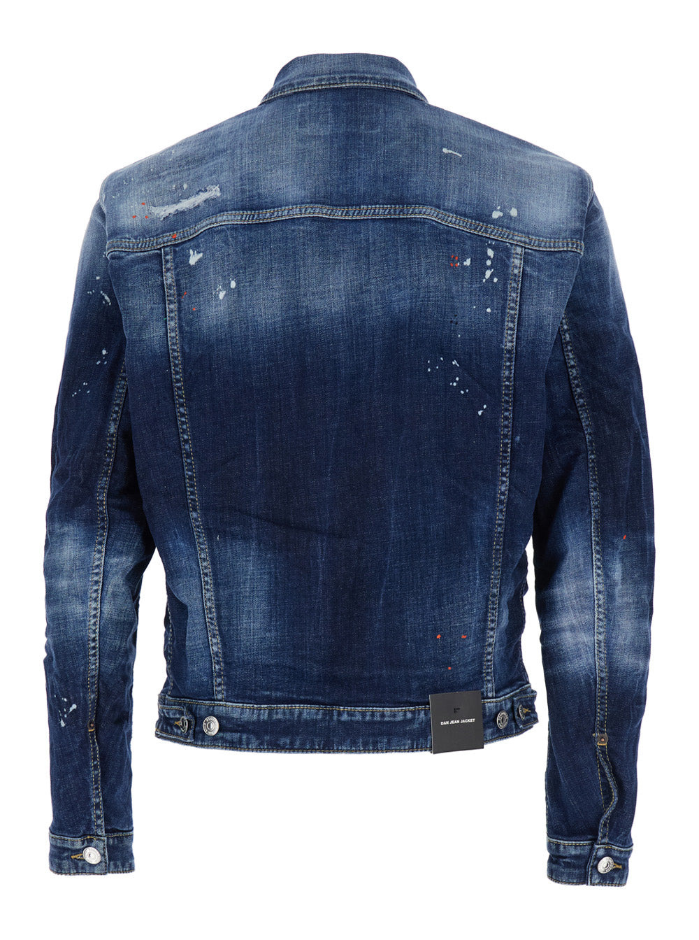 Dsquared2 Men 'Dan' Blue Jacket With Classic Collar And All-Over Painted Details In Denim Man - 2
