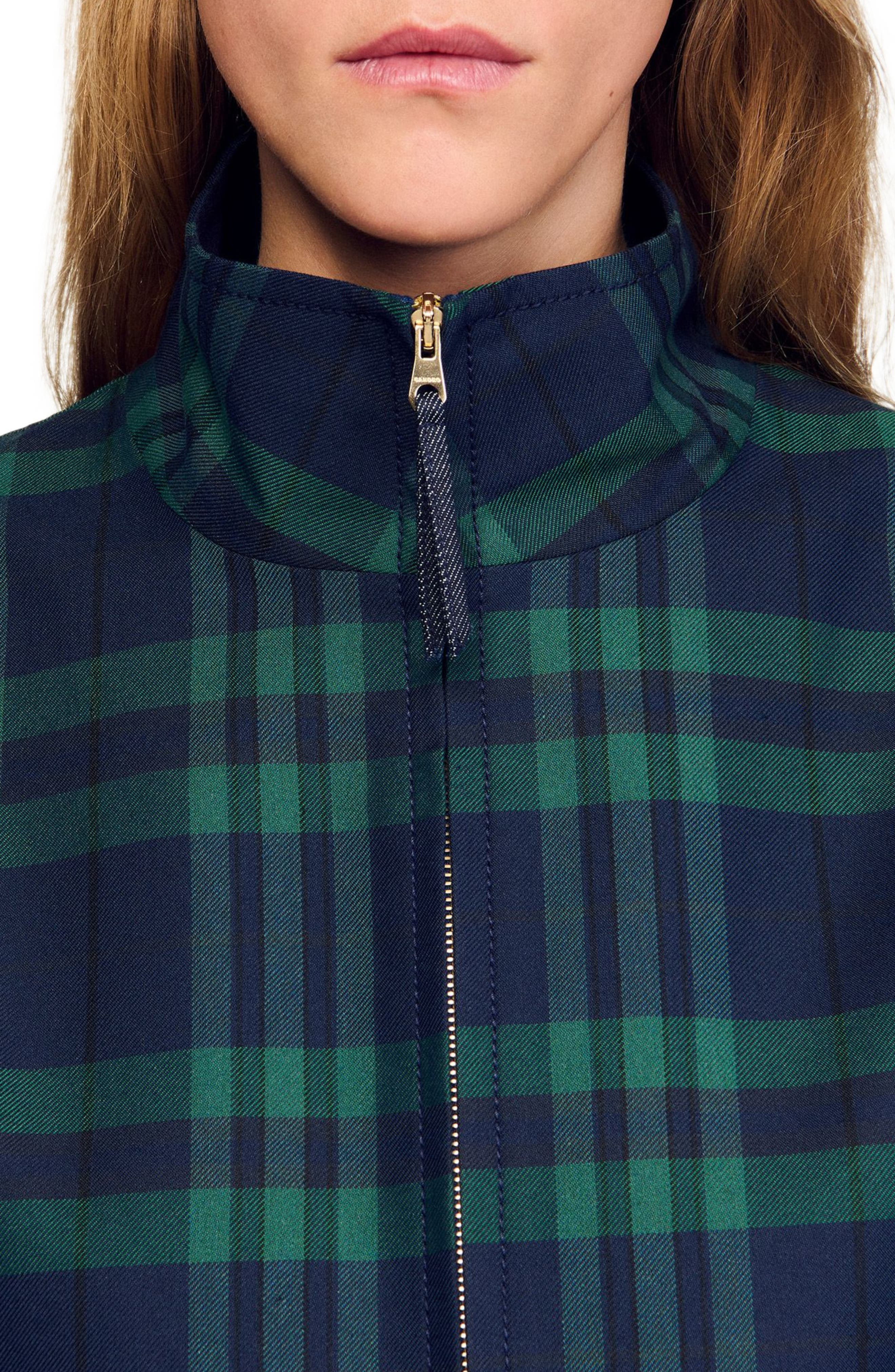 SANDRO Checked jacket in Green /Blue at Nordstrom - 4
