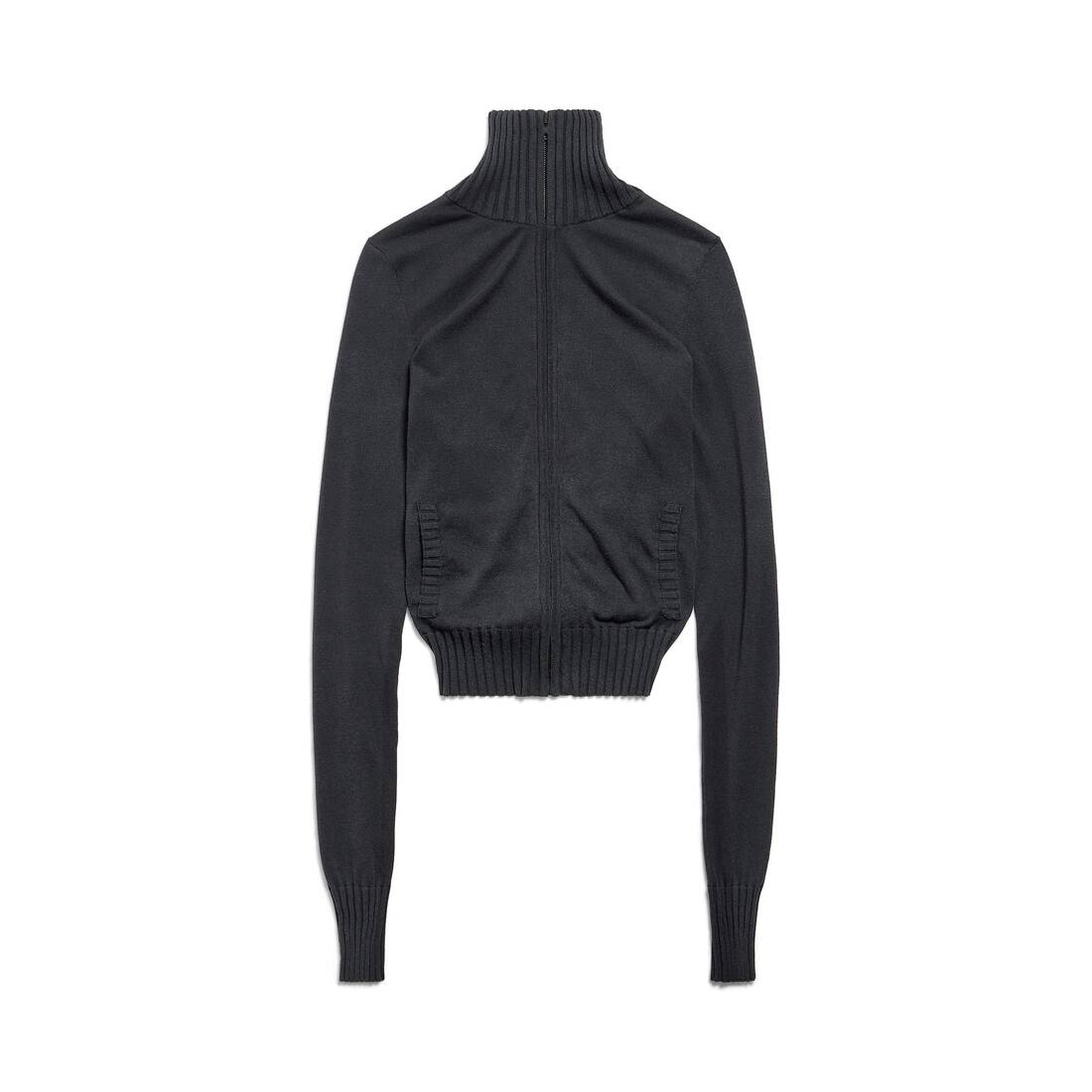 Women's Bb Paris Icon Knotted Fitted Zip-up Jacket in Black - 1