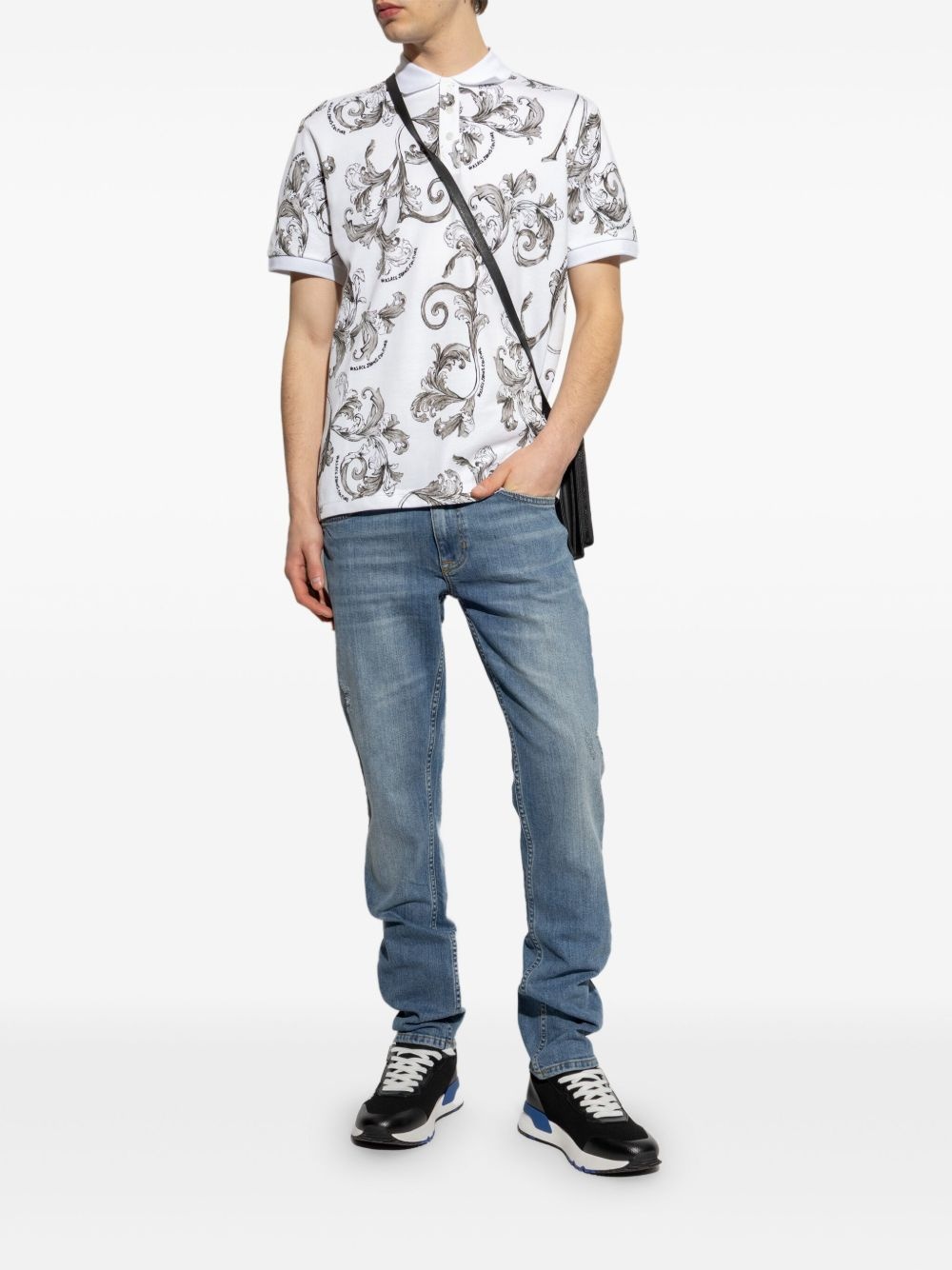 barocco-print polo shirt - 2