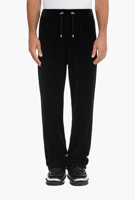 Black sweatpants with embossed velvet Balmain monogram - 5