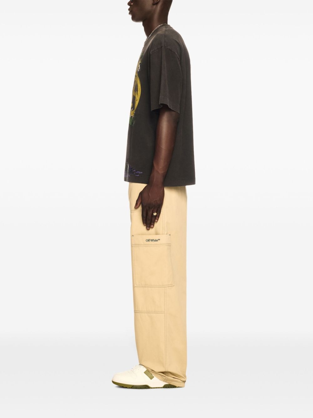 contrast-stitching cargo pants - 3