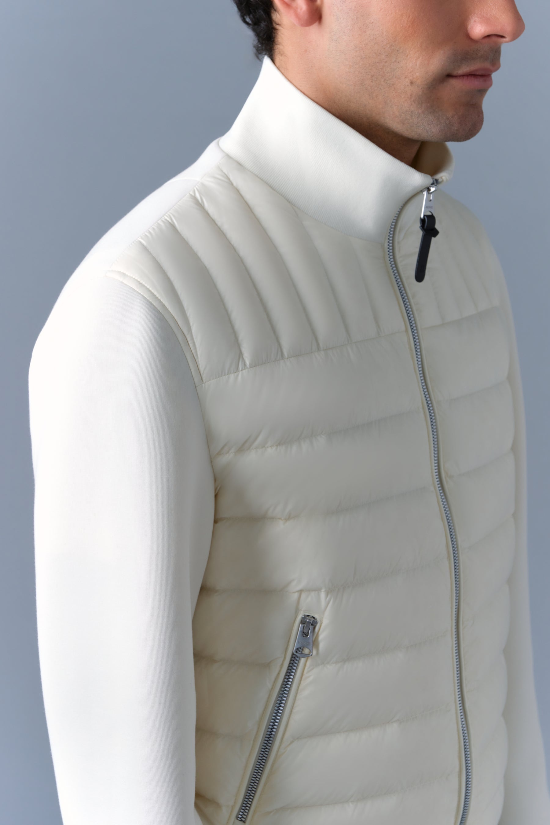 COLLIN-R Nano Down Mixed Media Bomber Jacket - 5