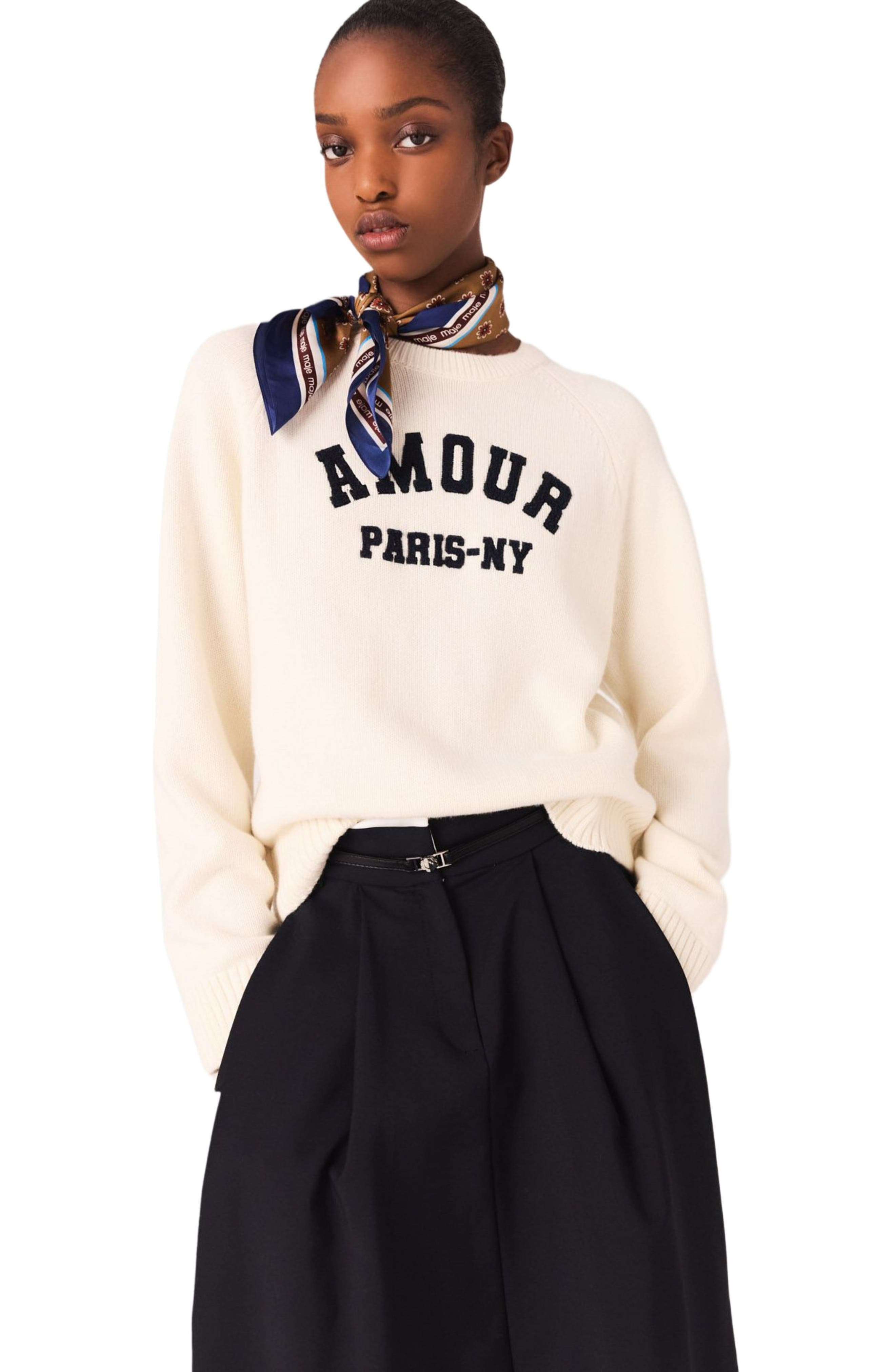 maje Rib knit sweater in Ecru at Nordstrom - 4