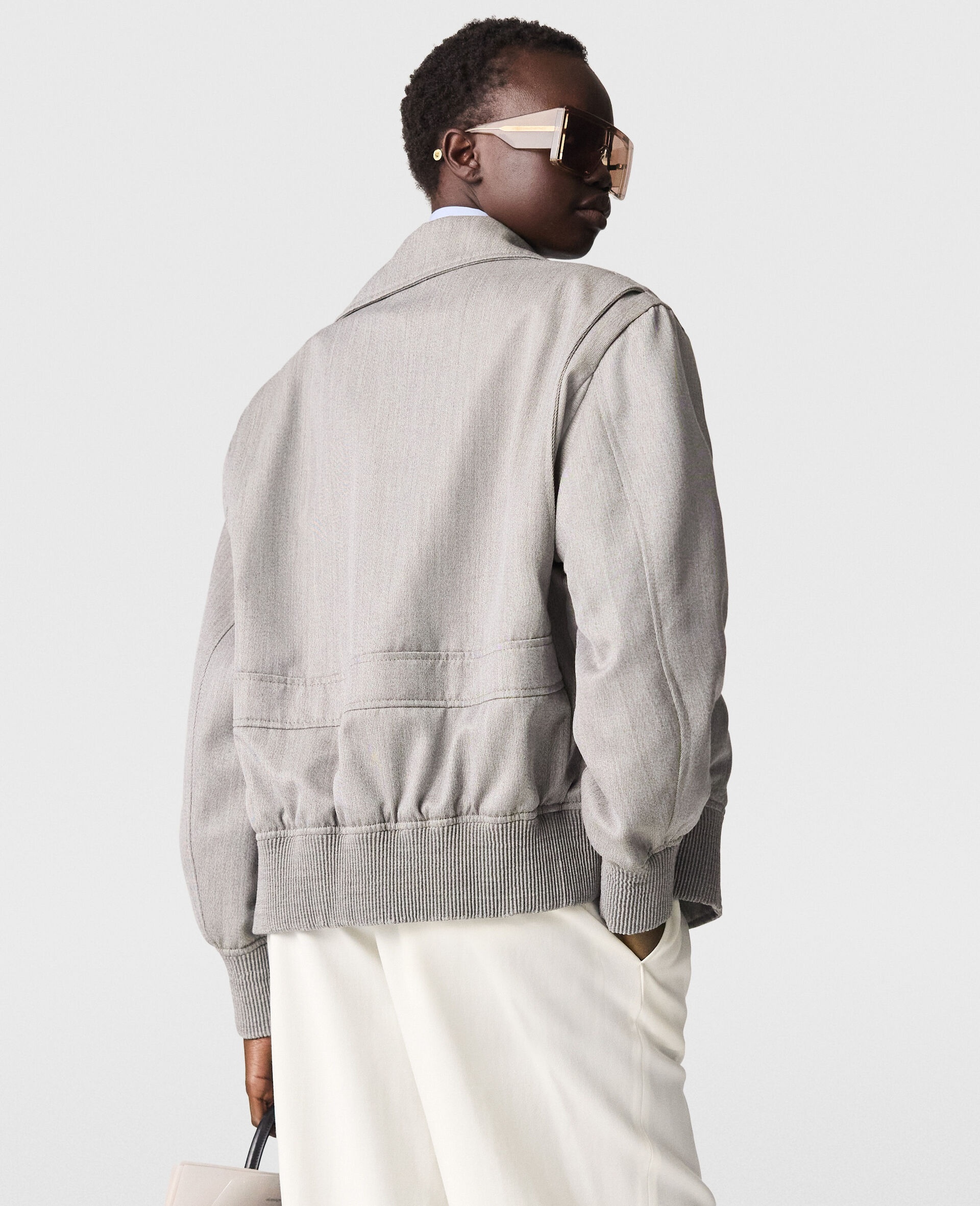 Boxy Collared Bomber Jacket - 5
