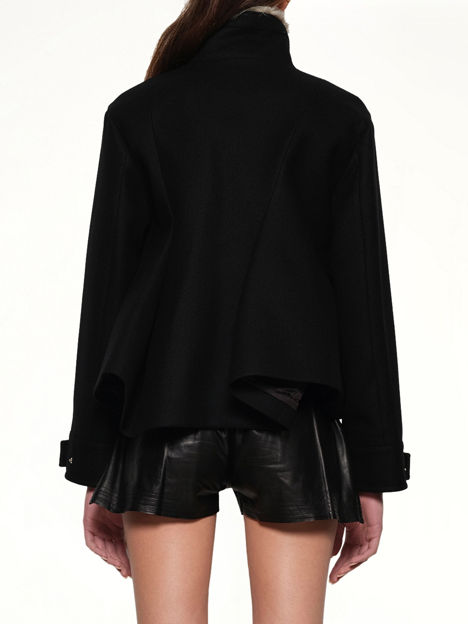 Wool Melton Blouson in Black - 5