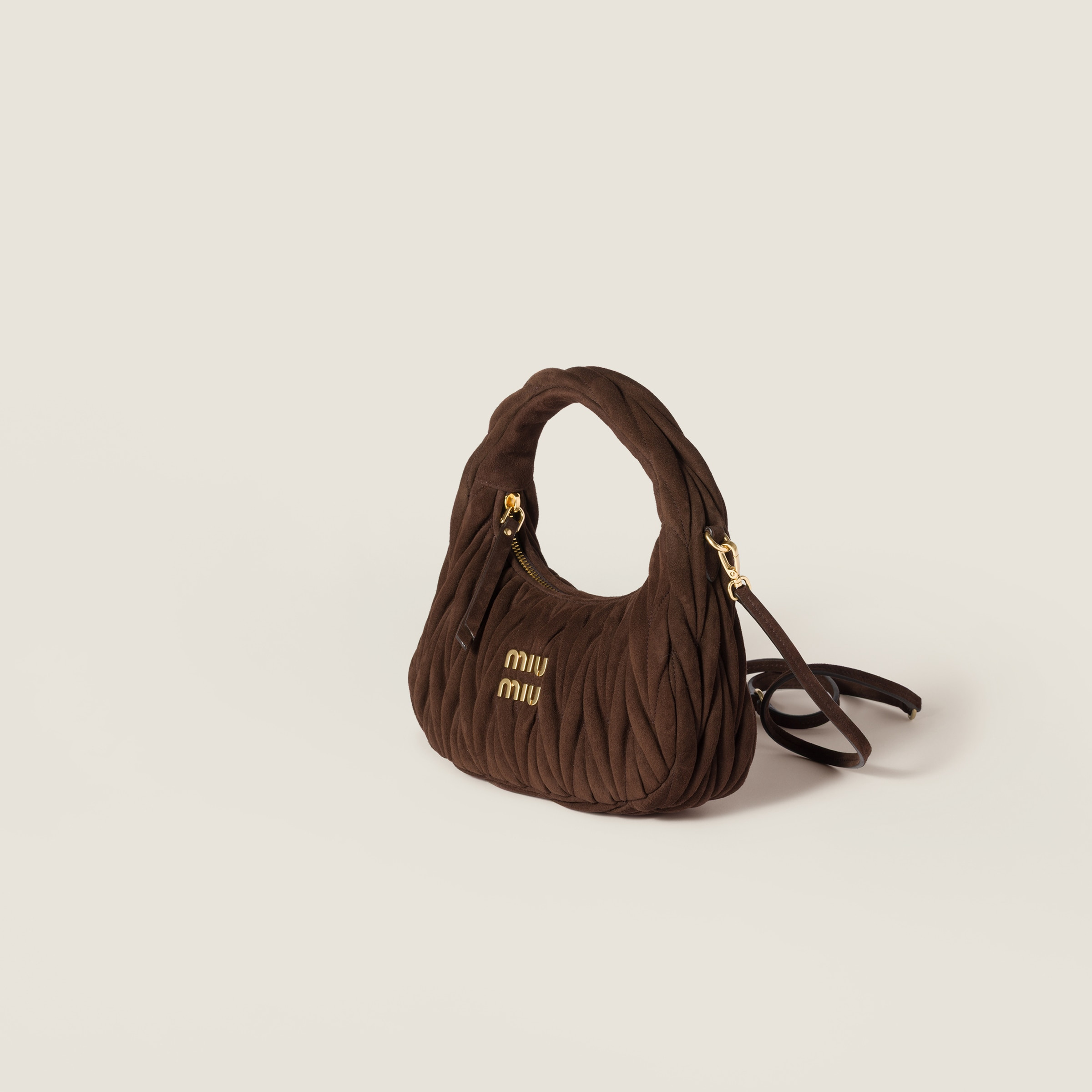 Wander matelassé suede bag - 2