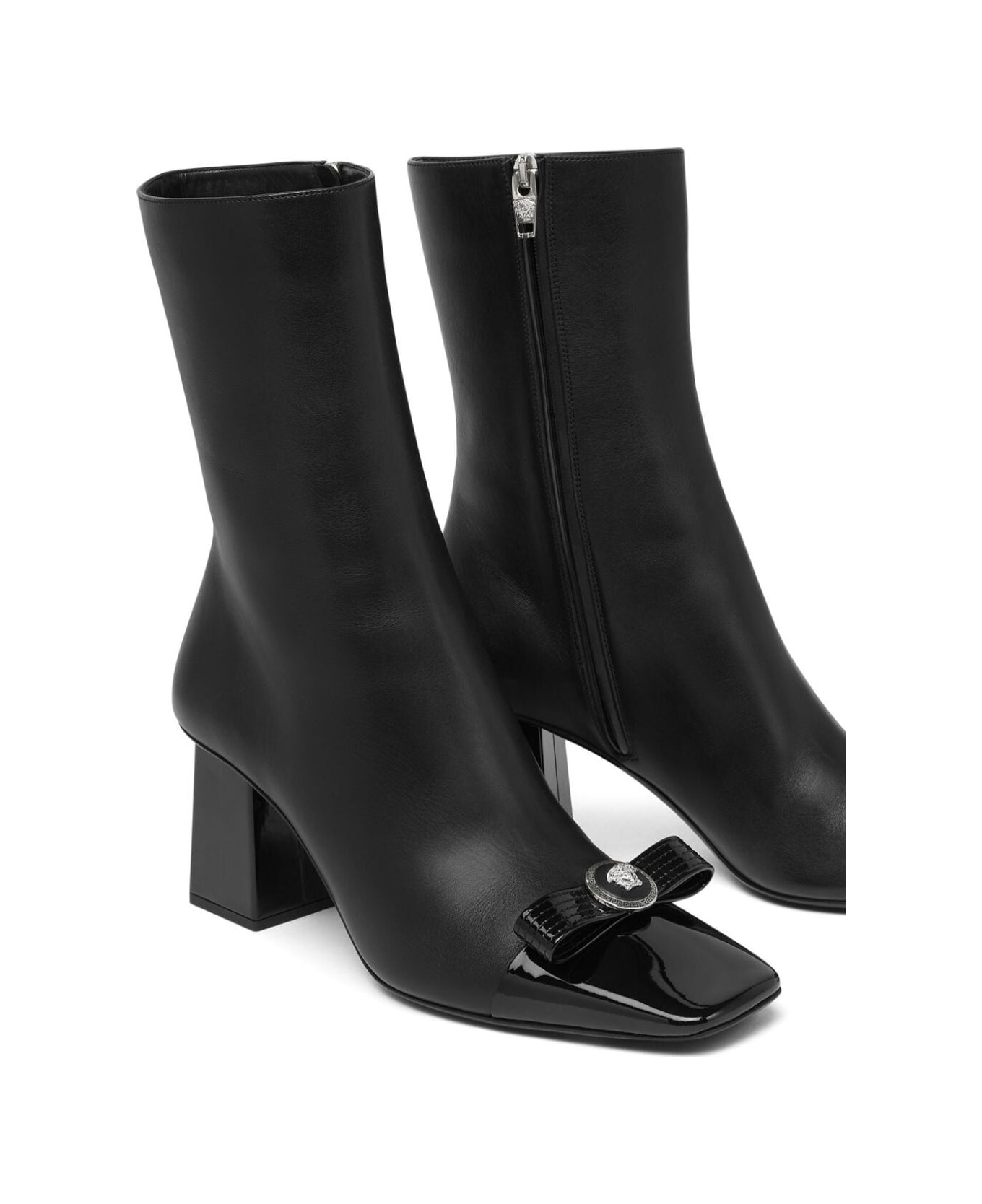 Black Leather Ankle Boots - 3
