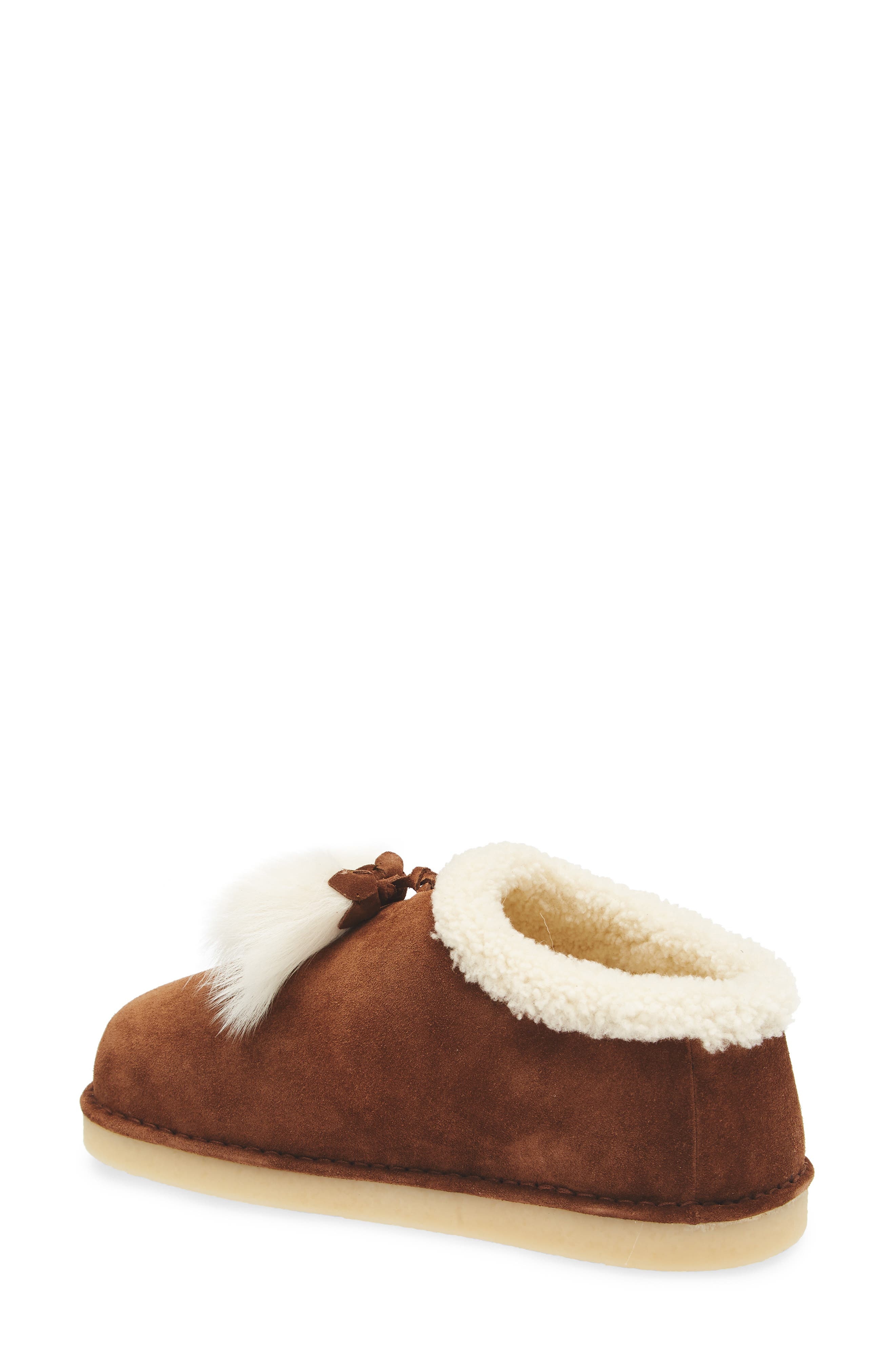 Miu Miu Shearling Tassel Slipper in Cacao at Nordstrom - 2