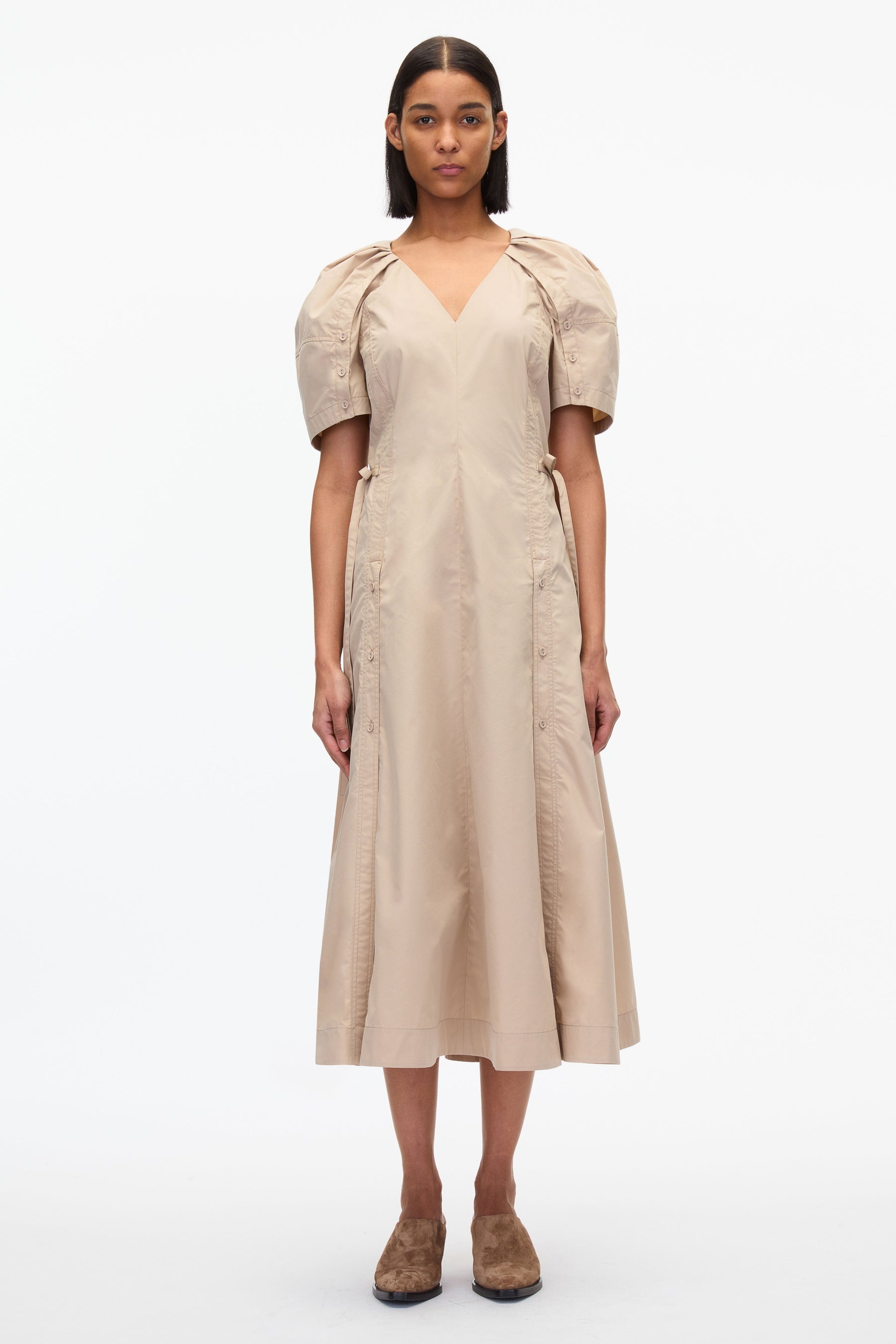 Bloom Sleeve V-Neck Dress - 1
