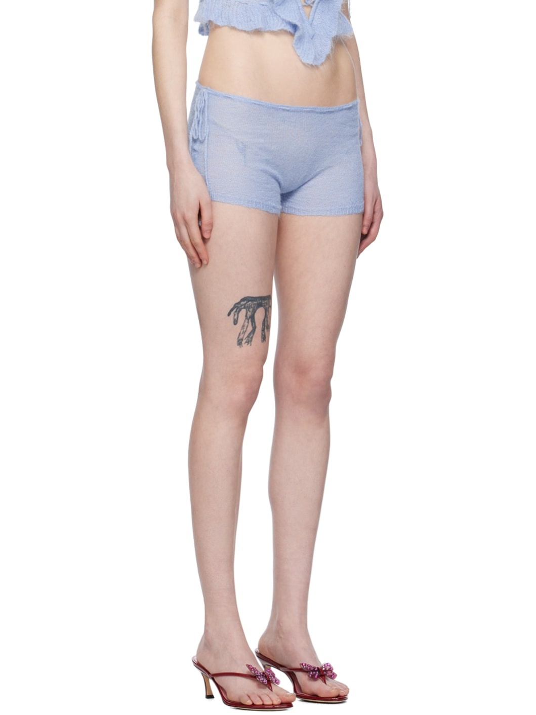 Blue Drawstring Shorts - 2