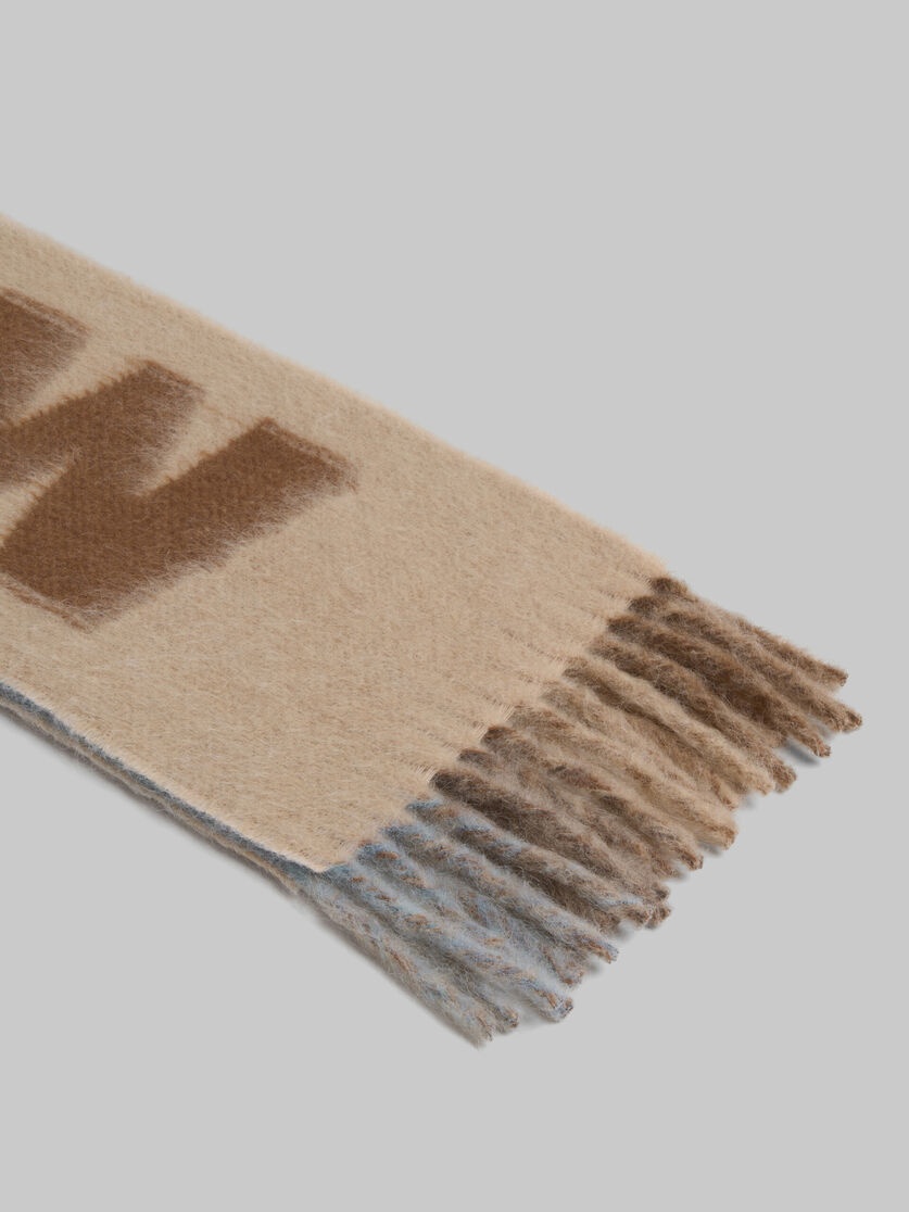 BROWN MOHAIR AND WOOL SCARF WITH MAXI LOGO - 4