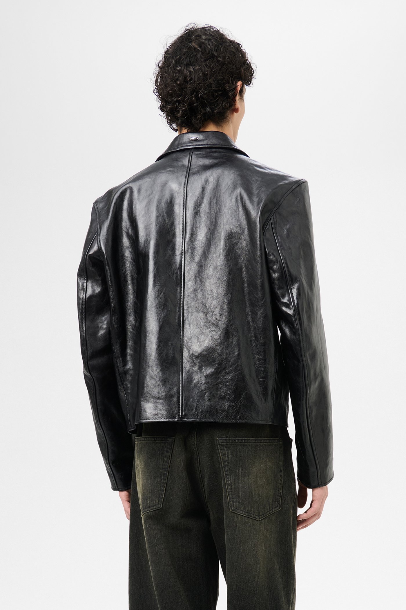 Our Legacy Mini Jacket Top Dyed Black Leather | REVERSIBLE Our Legacy Mini Jacket Top Dyed Black Leather | REVERSIBLE