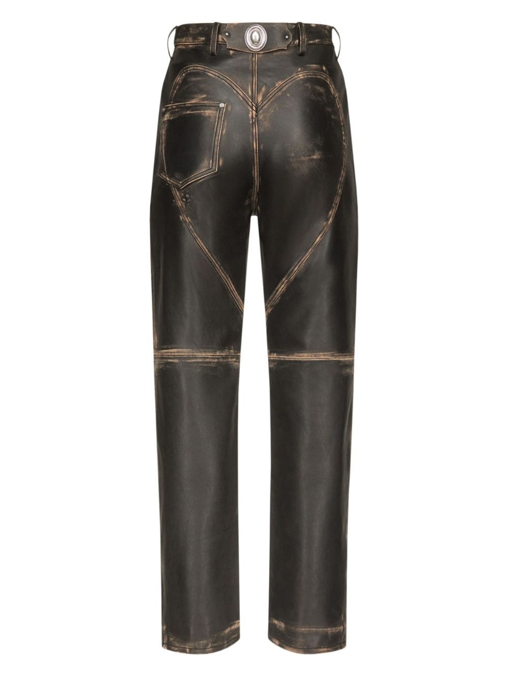 Studded Leather Slit jeans - 6