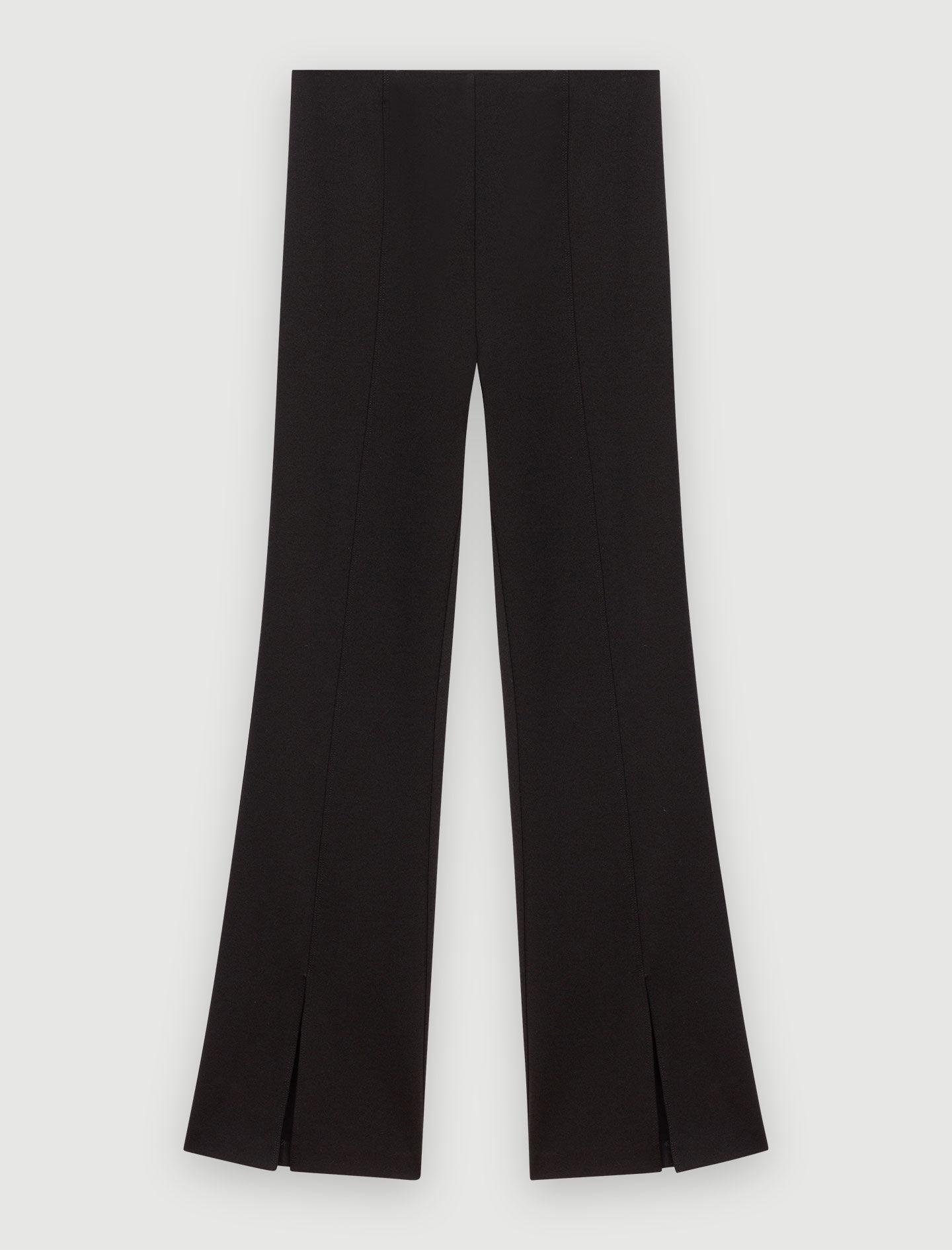 Black slim-fit trousers with slits - 1