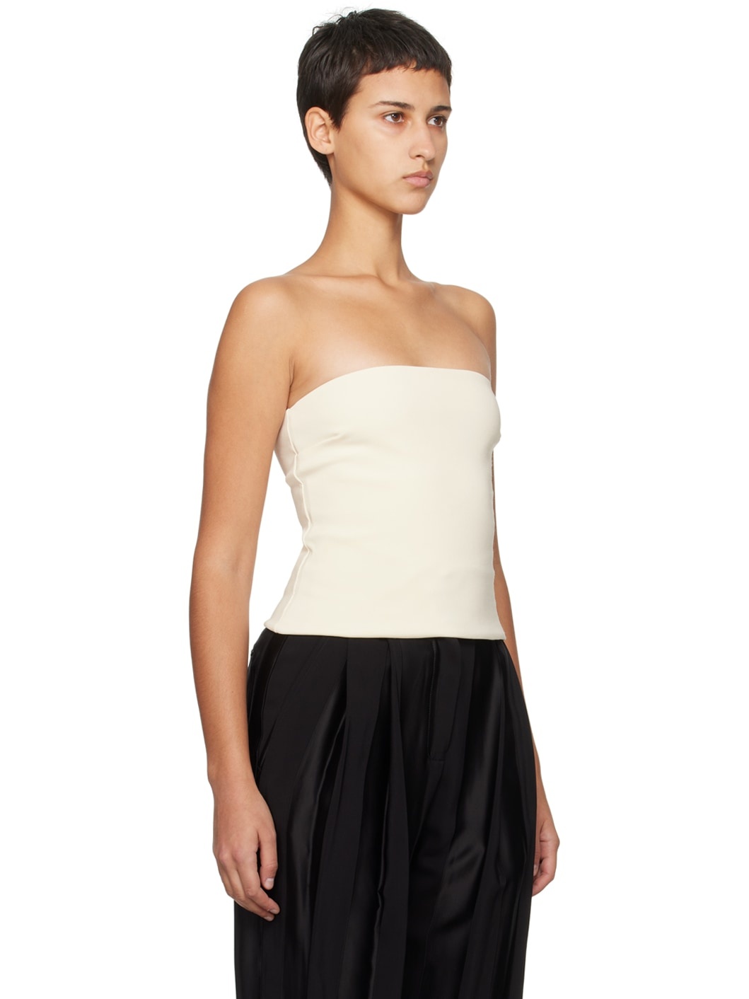 Off-White Straight Neck Camisole - 2
