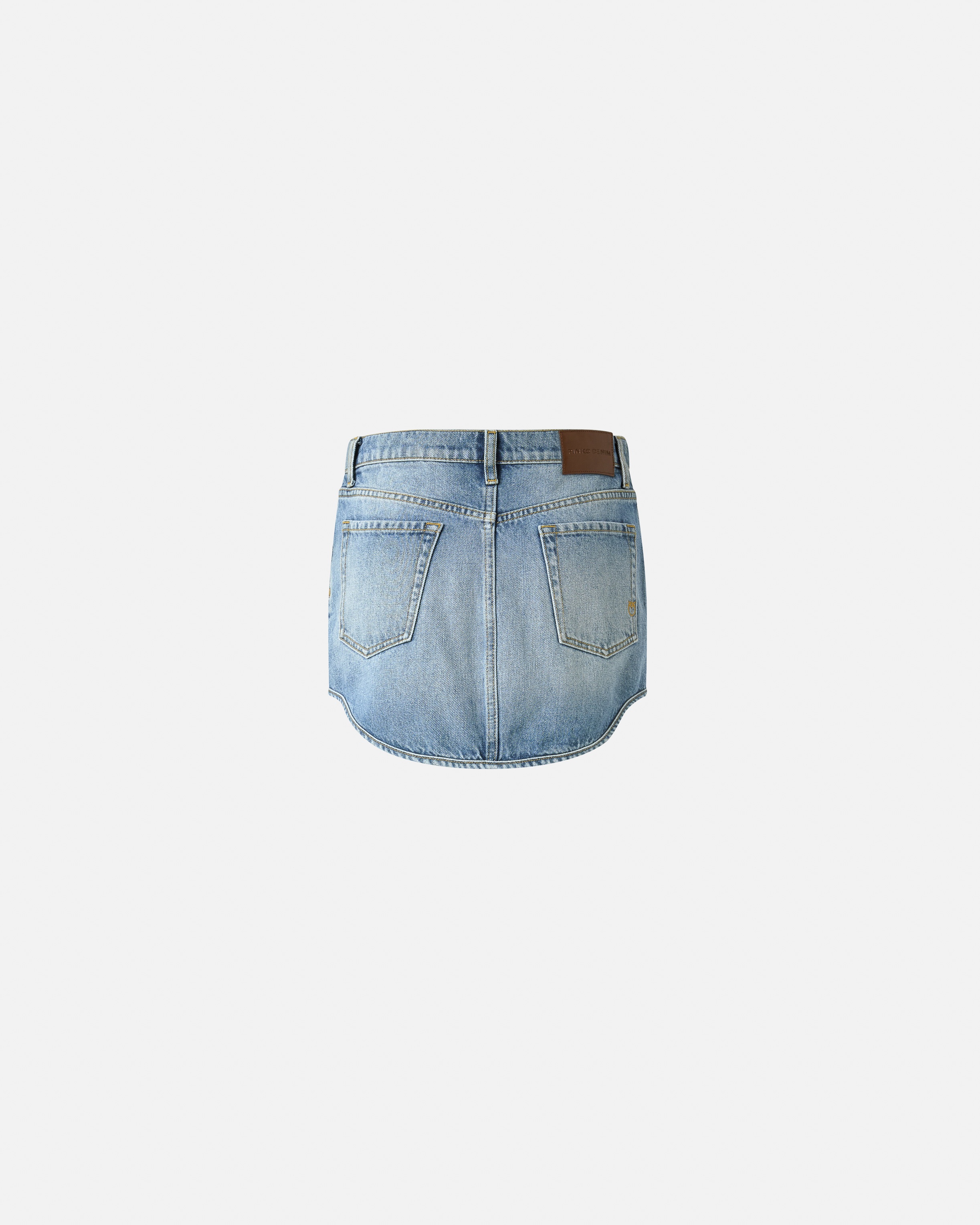 DENIM MINI SKIRT WITH MINI RHINESTONES - 6