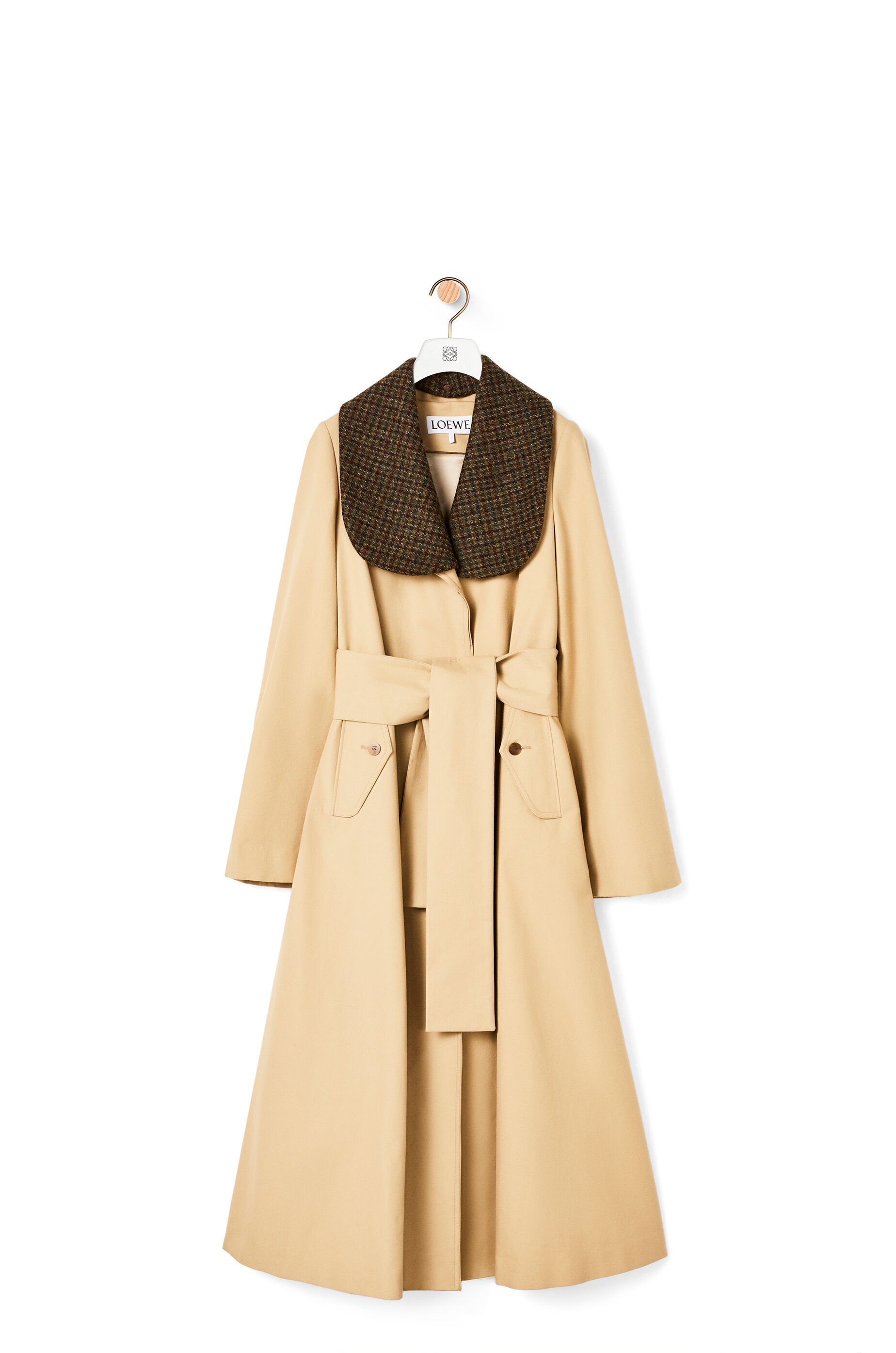 Belted coat in cotton - 1