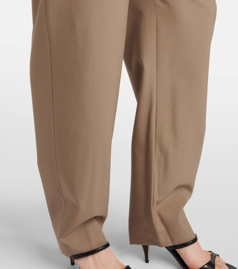 High-rise virgin wool barrel-leg pants 5