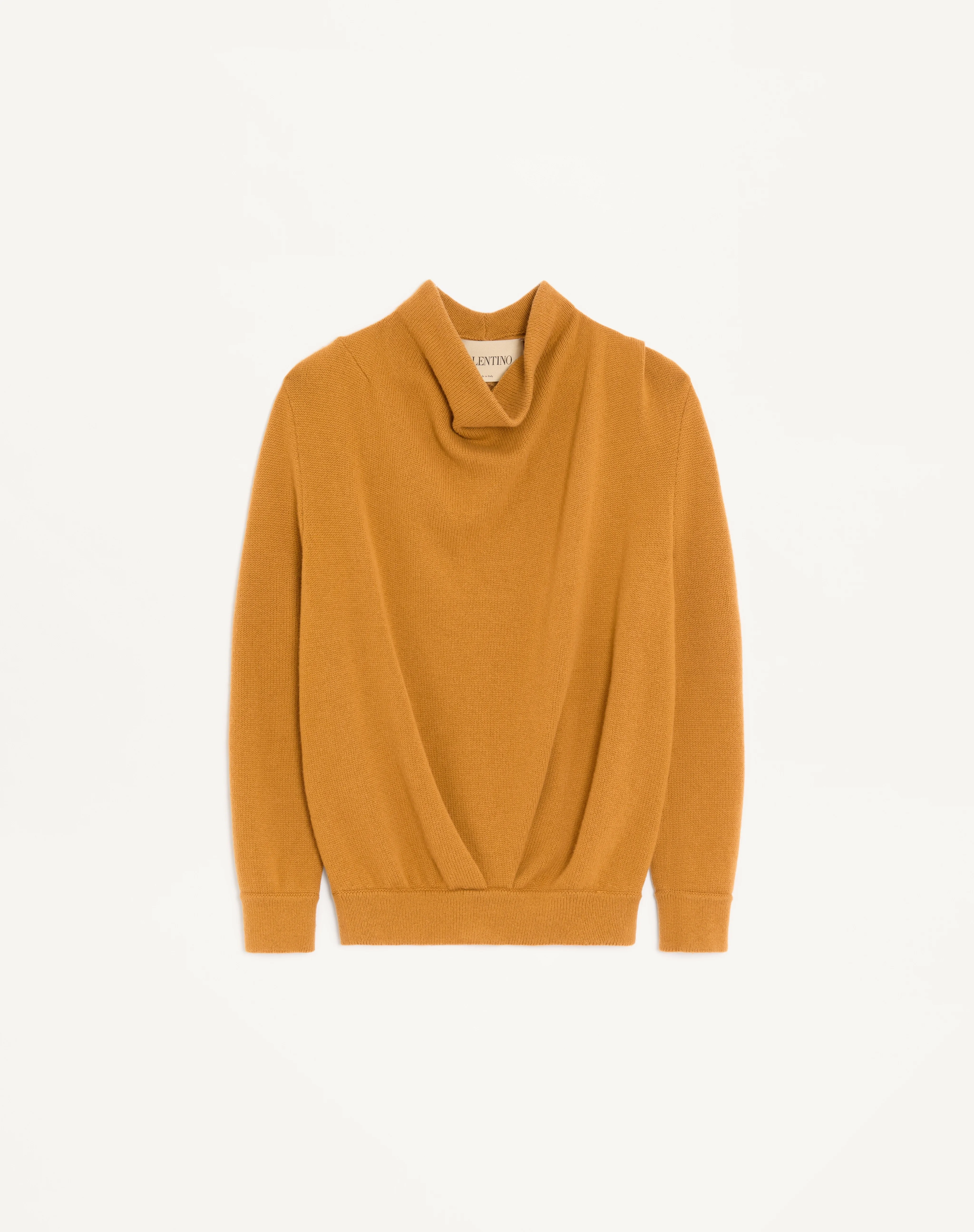 VALENTINO CASHMERE SWEATER WITH DRAPED HIGH COLLAR - 1