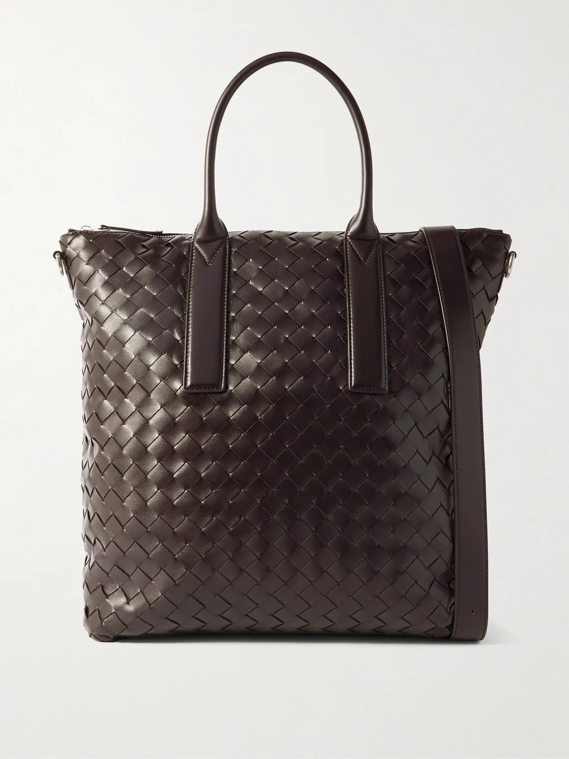 N/S Intrecciato Leather Tote Bag - 1