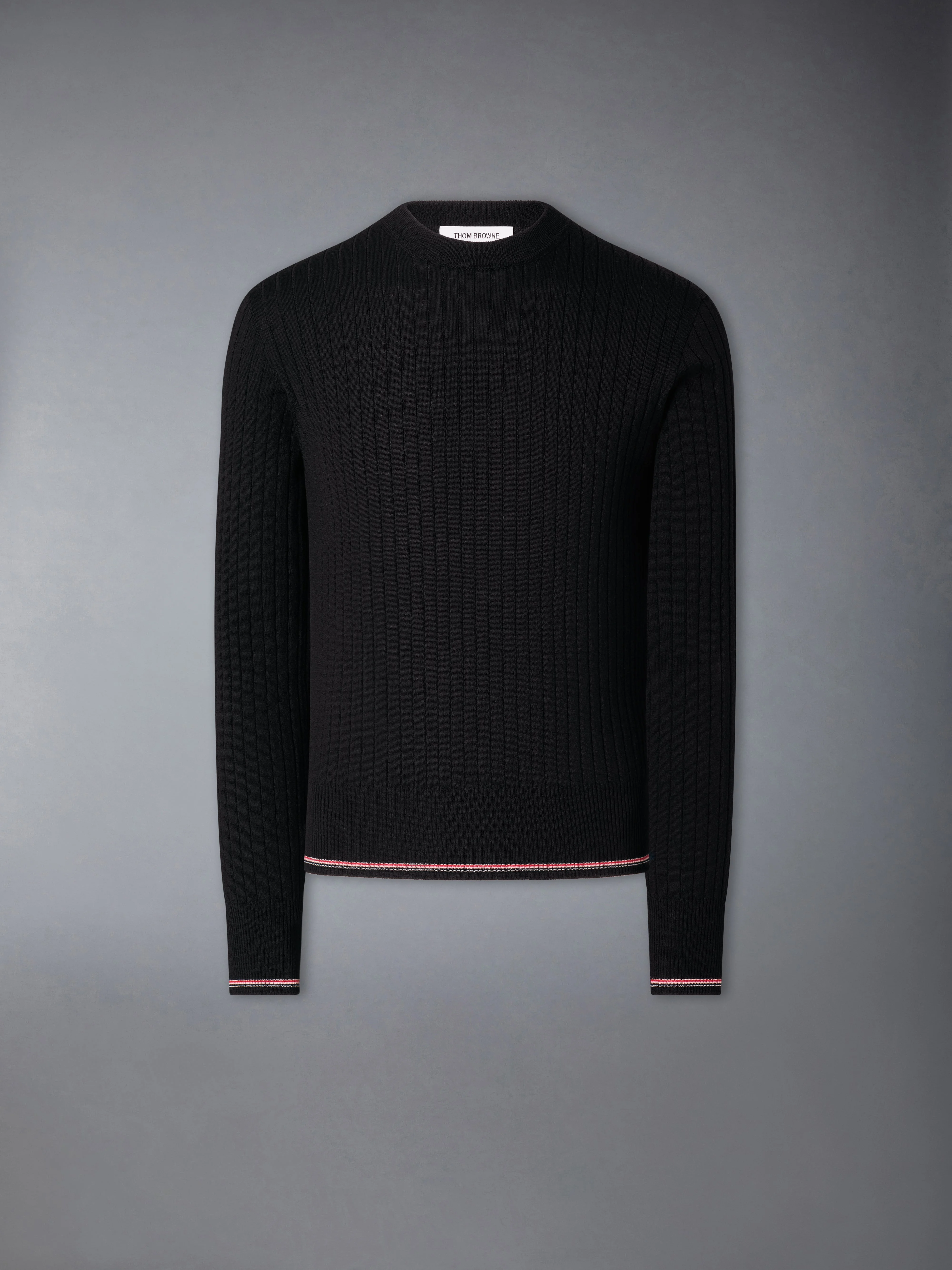 MERINO WOOL RWB RIB STITCH PULLOVER - 1