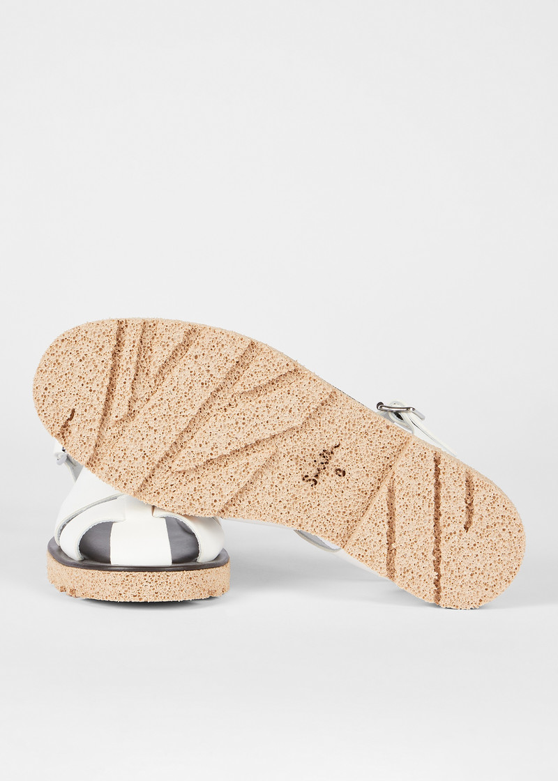 White Leather 'Sandoval' Fisherman Sandals 3
