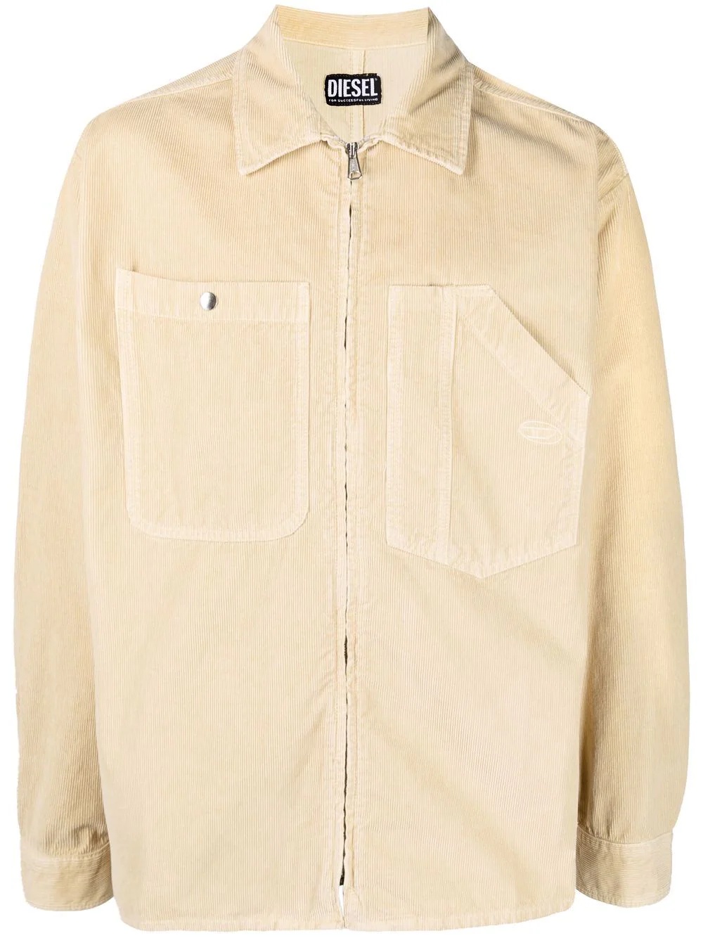 zipped-up corduroy shirt - 1