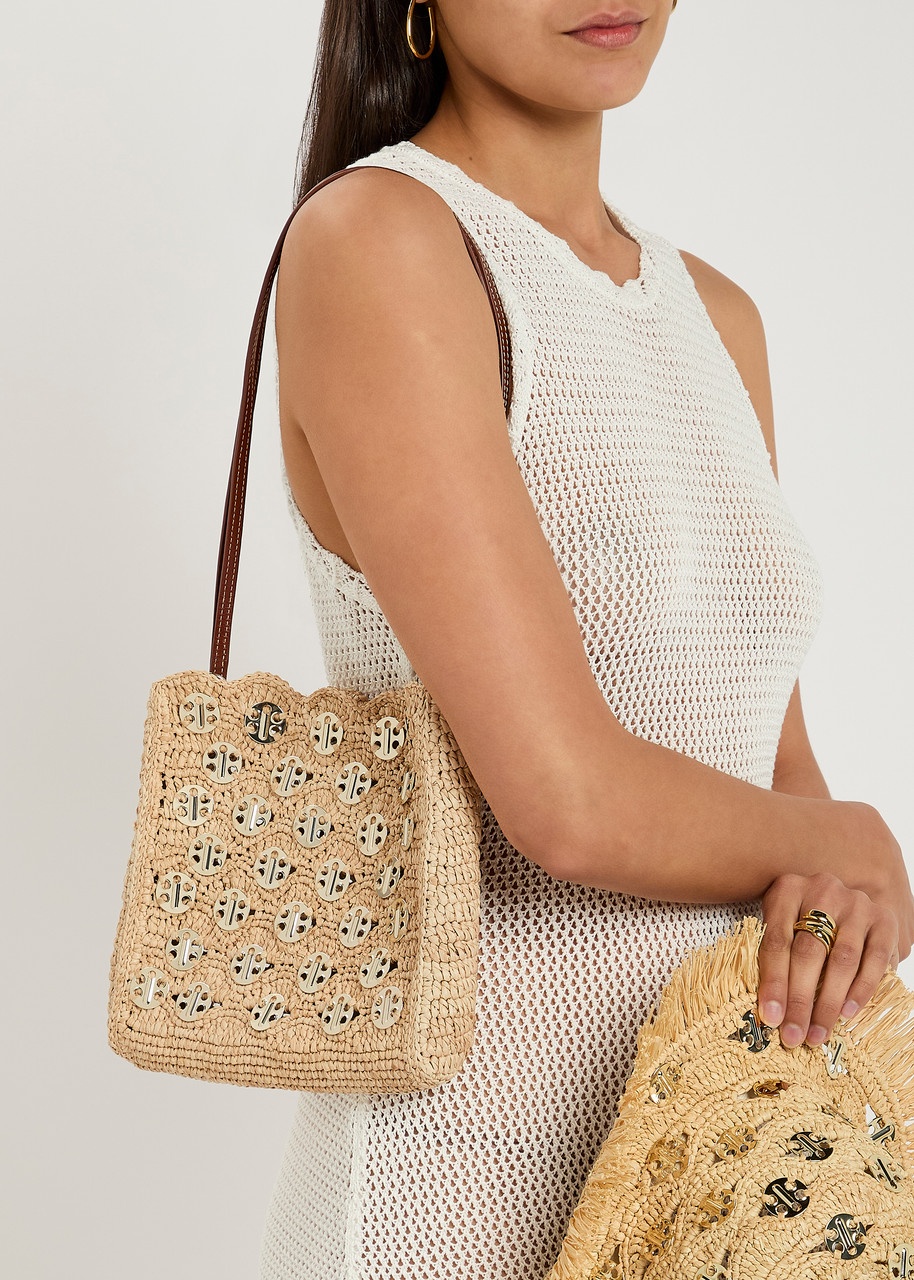 Rabanne 1969 Embellished Raffia Shoulder bag - 5