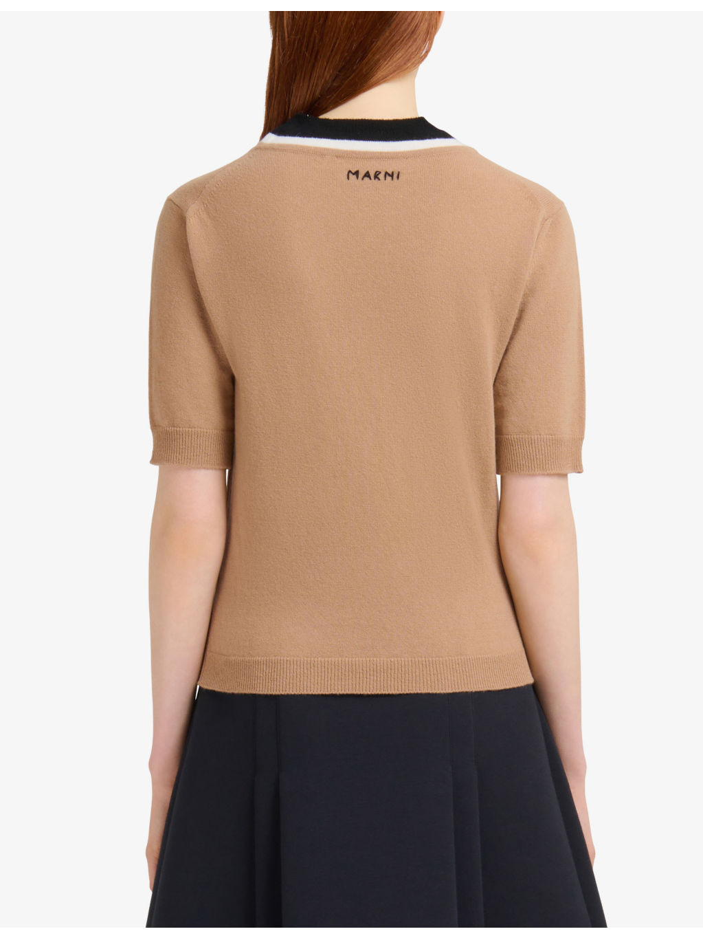 Colour-Block Short-Sleeved Wool Jumper - 4