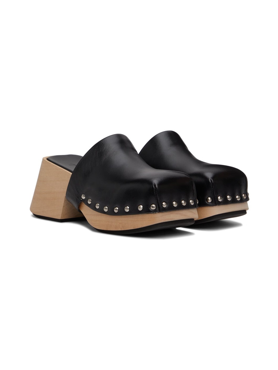 Black Bottone Clogs - 4