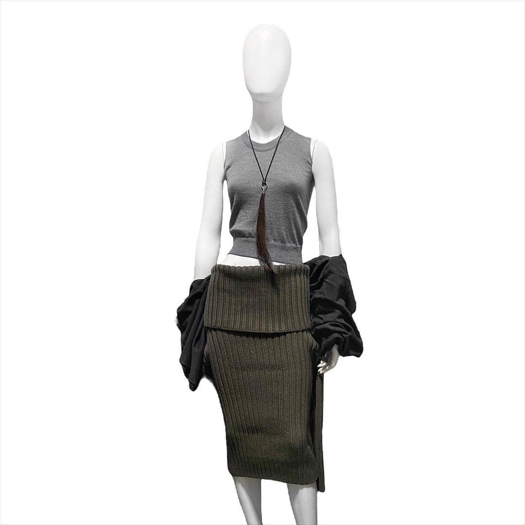 Maison Martin Margiela Fall 1998 'Flat' Collection Green Envelope Knit Jacket - 8