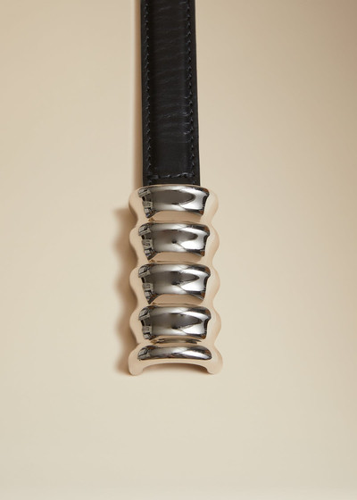 KHAITE The Small Julius Belt in Black Leather with Silver outlook