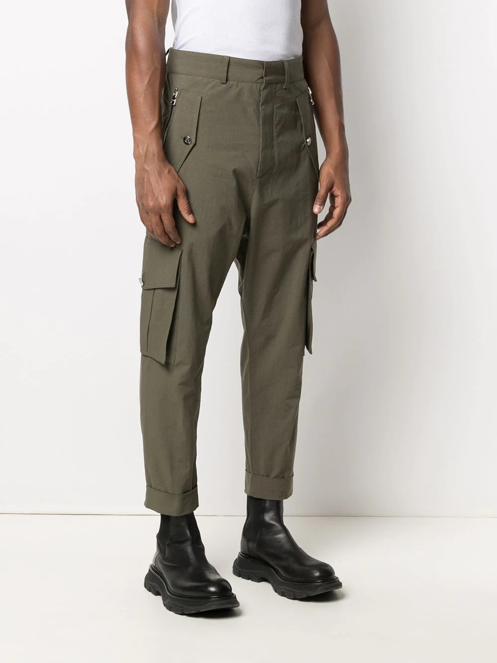 cropped cargo trousers - 3