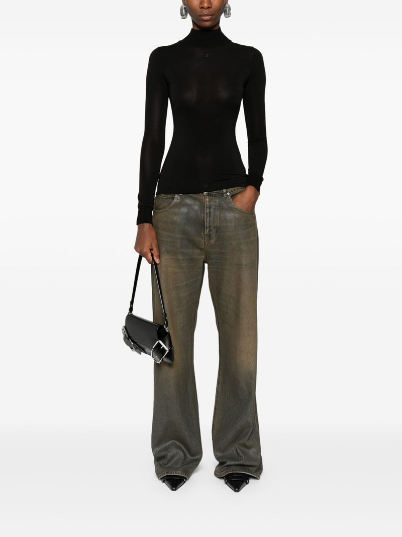 courrèges logo-patch roll-neck top outlook